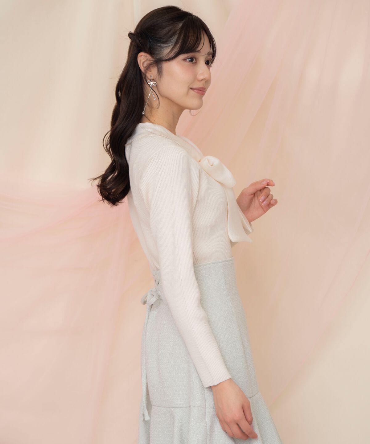 WILLSELECTION「シアーリボンタイプルオーバー」|ニット・セーター|