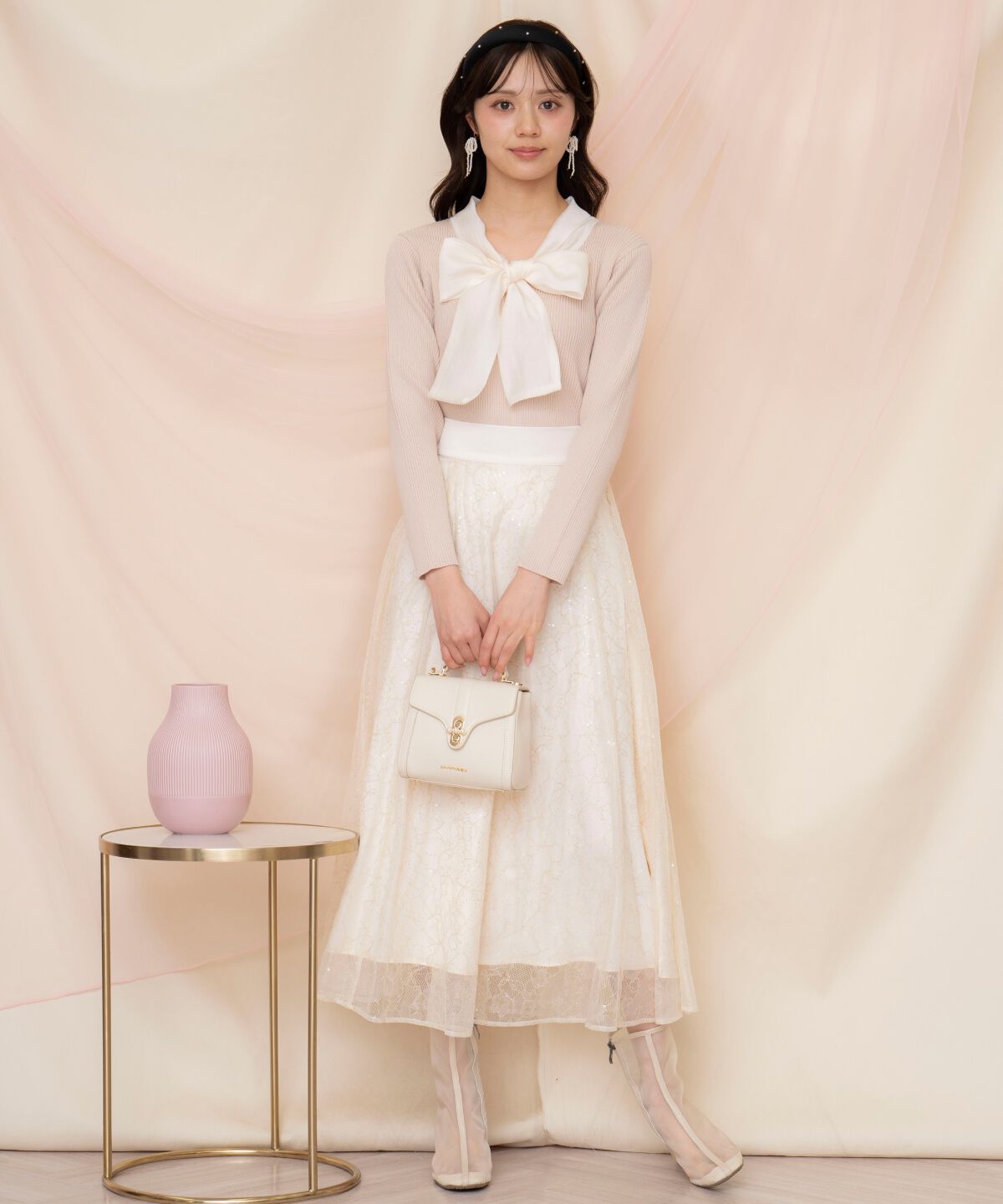 WILLSELECTION「シアーリボンタイプルオーバー」|ニット・セーター|