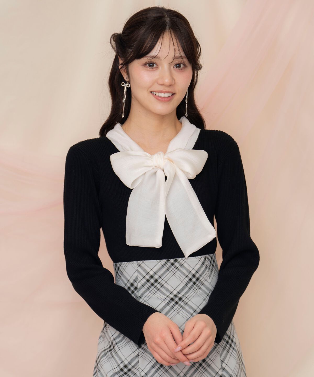 WILLSELECTION「シアーリボンタイプルオーバー」|ニット・セーター|ブラック