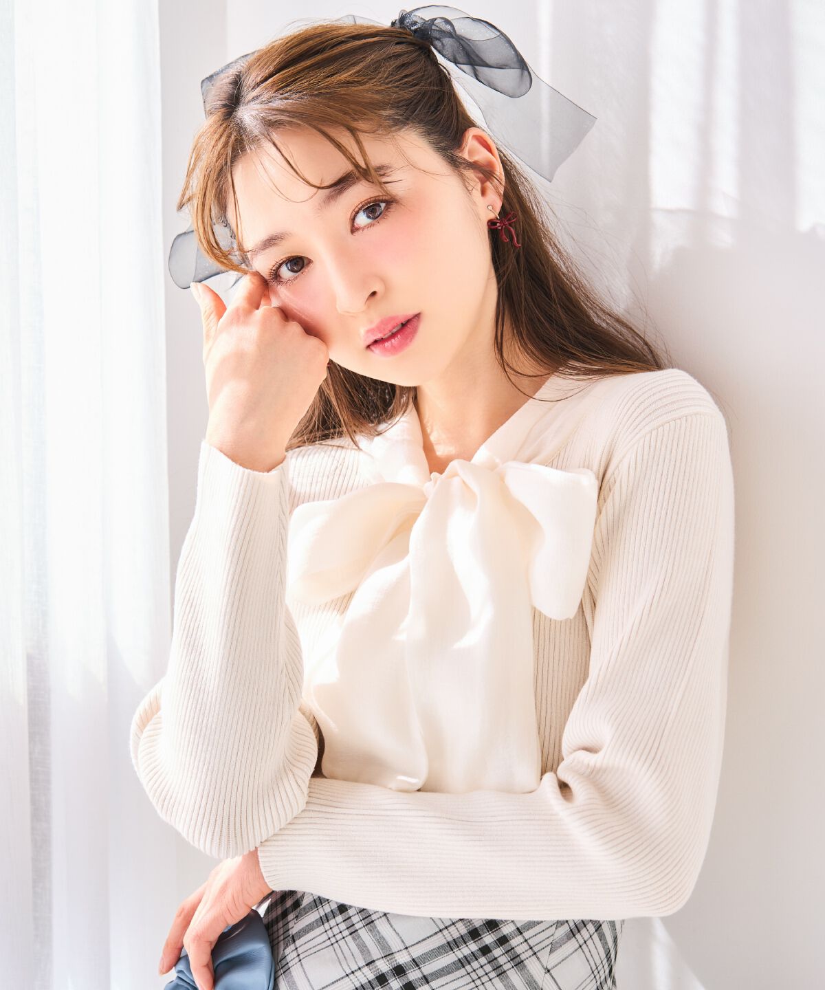 WILLSELECTION「シアーリボンタイプルオーバー」|ニット・セーター|