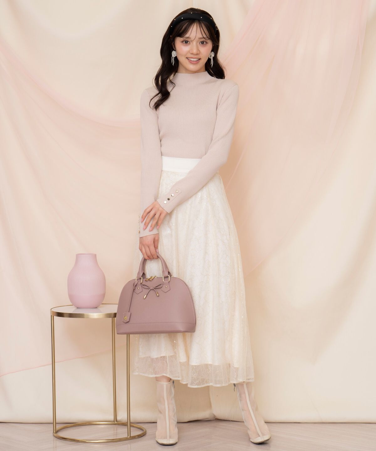 WILLSELECTION「スパンコール付きチュールスカート」|フレア|