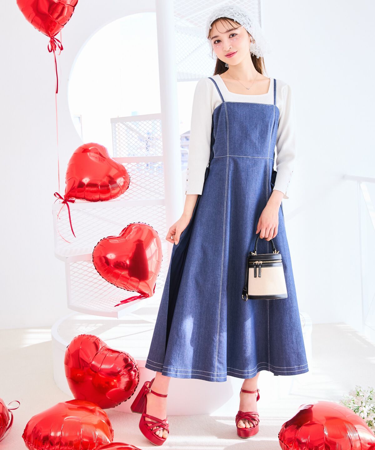 WILLSELECTION「袖フラワーラメ7分袖ニットプルオーバー」|ニット・セーター|