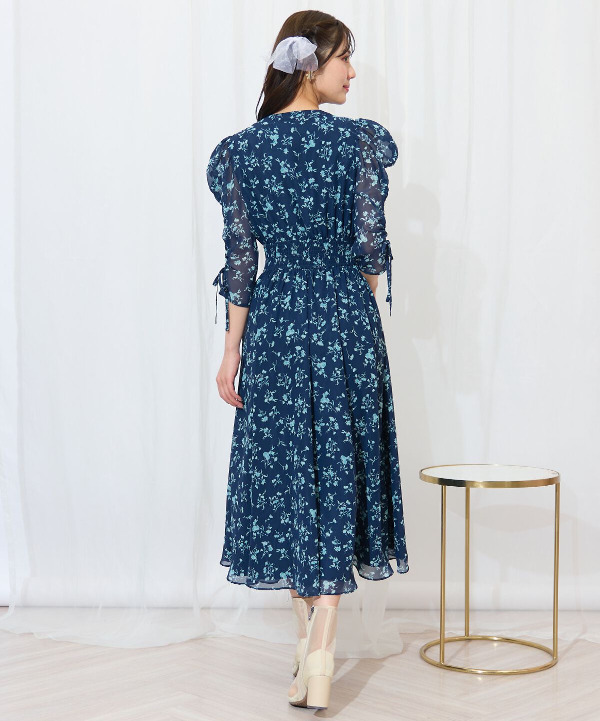 WILLSELECTION「ピンタックウエストシャーリングフラワーワンピース」|ワンピース|