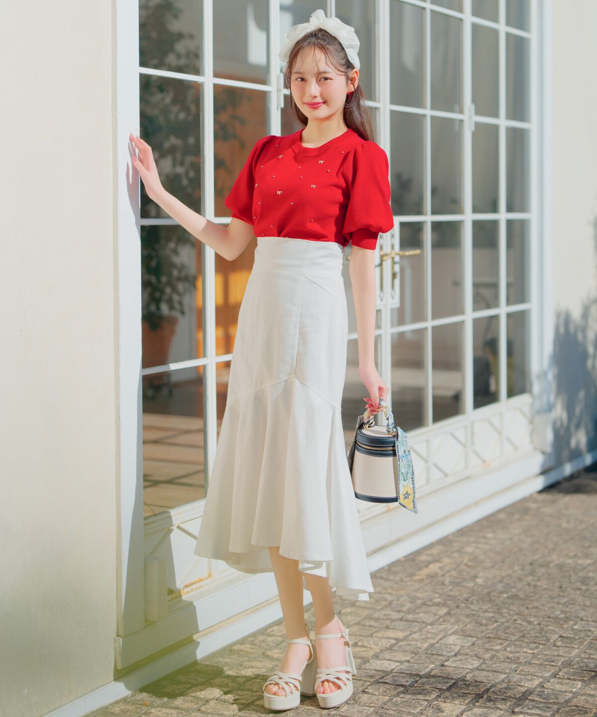 WILLSELECTION「ビジュー＆リボンパーツニットプルオーバー」|ニット・セーター|