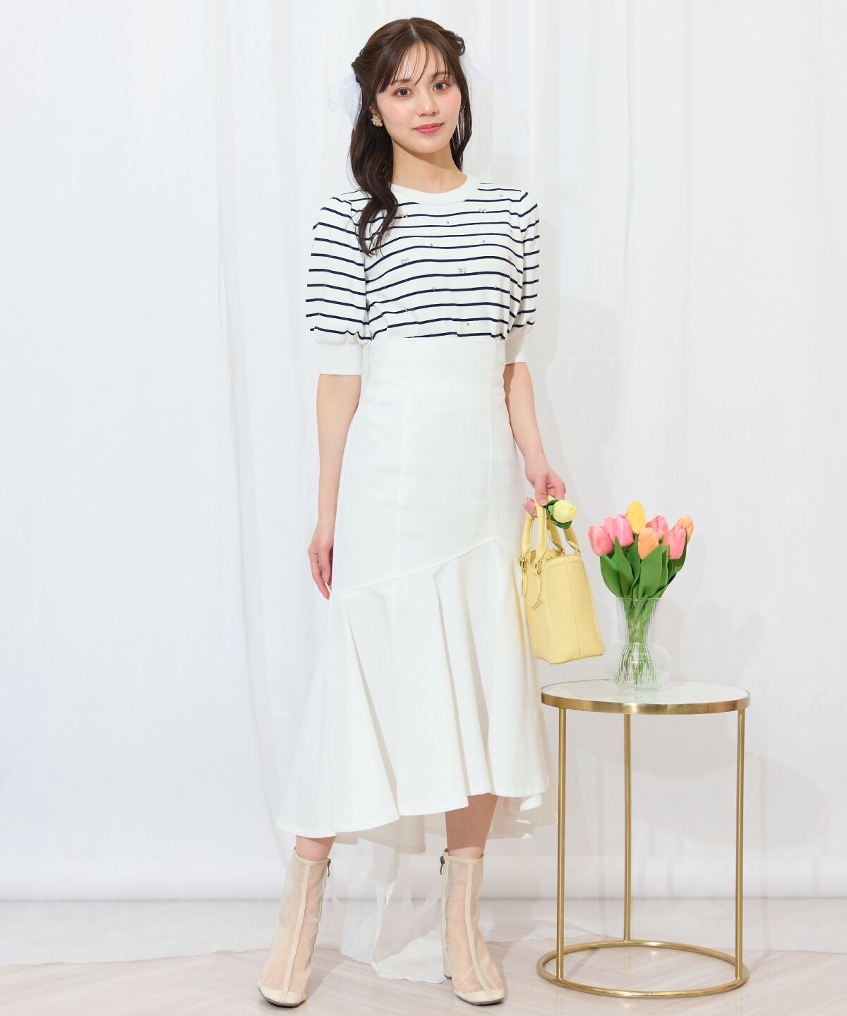 WILLSELECTION「ビジュー＆リボンパーツニットプルオーバー」|ニット・セーター|