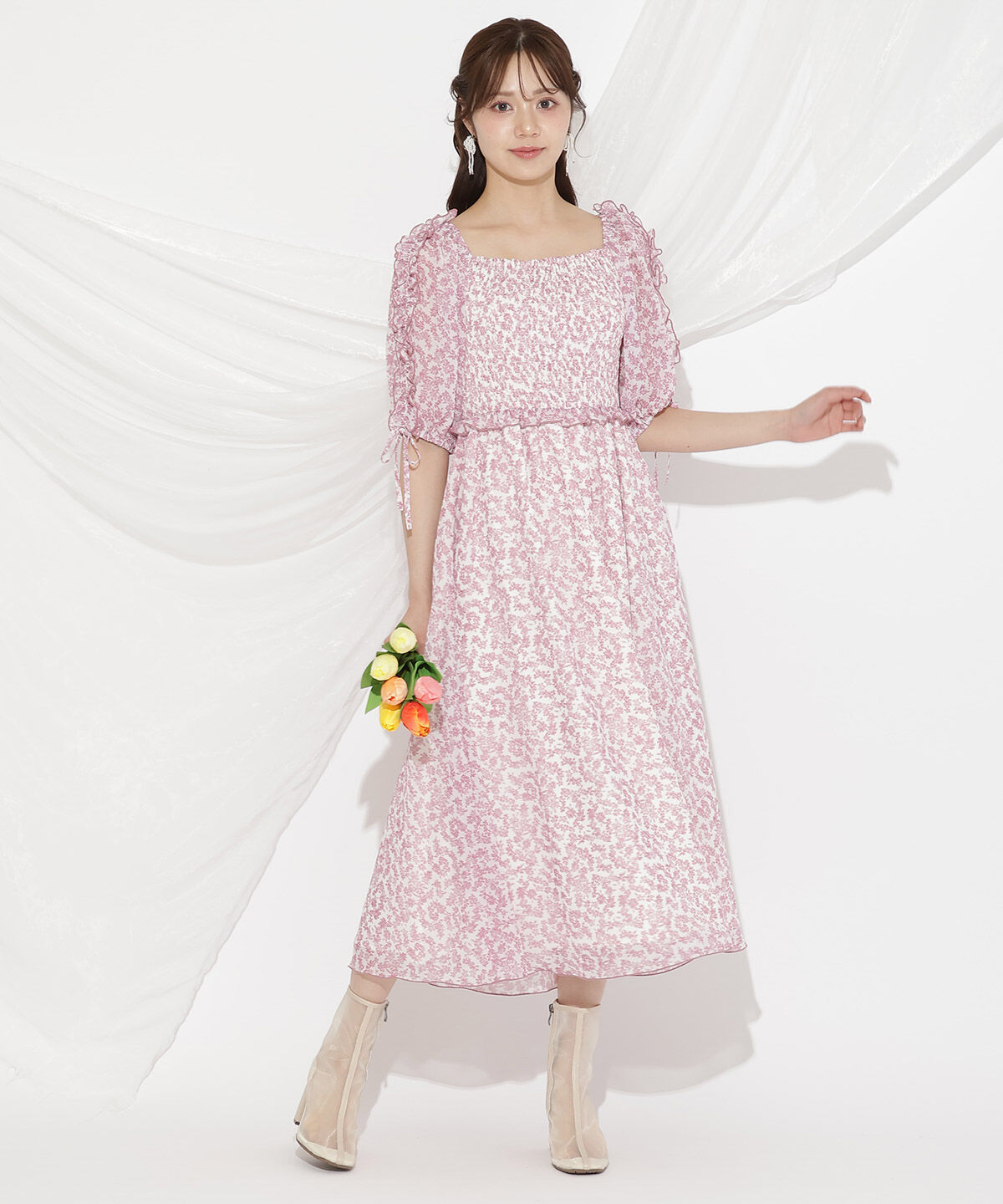 WILLSELECTION「ミニフラワーシャーリングワンピース」|ワンピース|