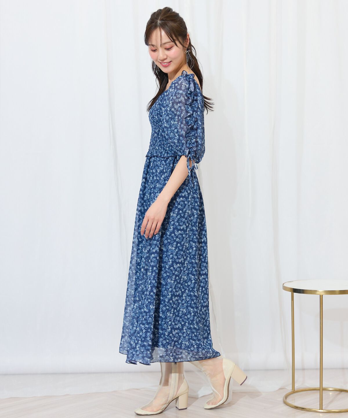 WILLSELECTION「ミニフラワーシャーリングワンピース」|ワンピース|