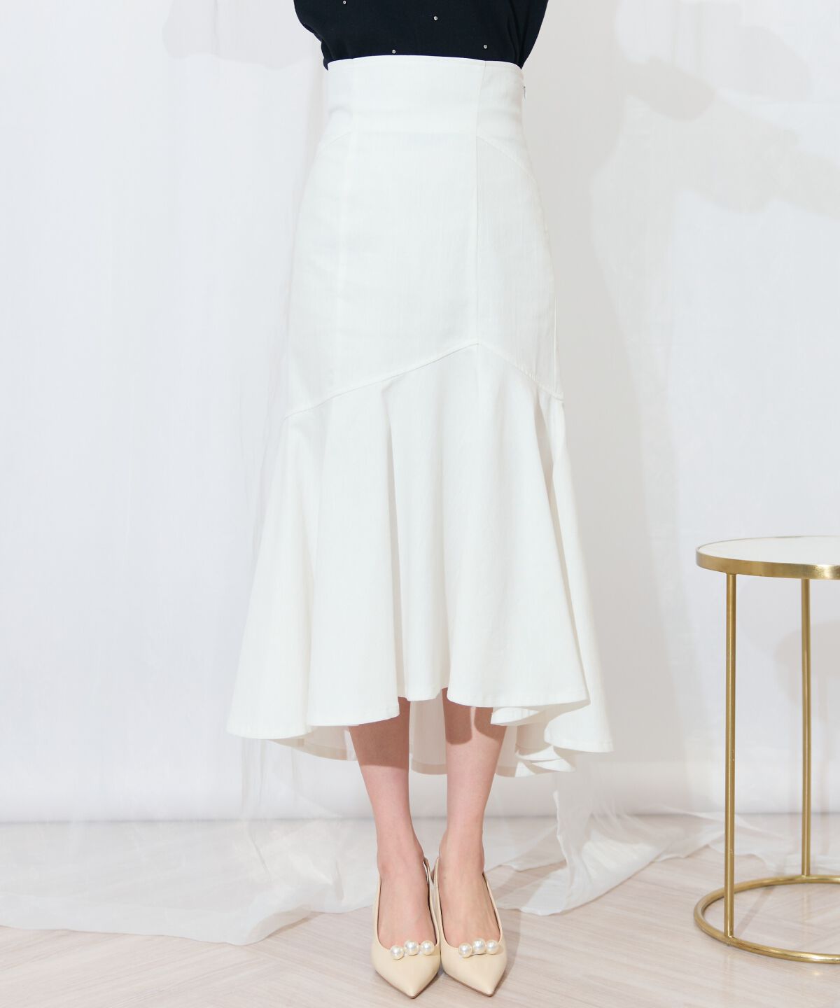 WILLSELECTION「アシメヘムフィッシュテールスカート」|フレア|