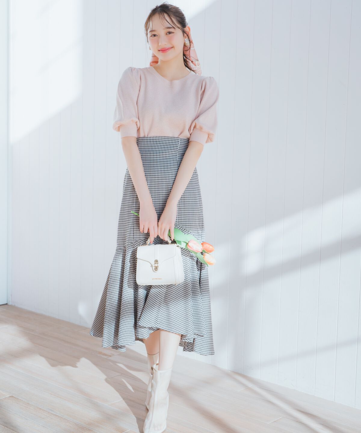 WILLSELECTION「アシメヘムフィッシュテールスカート」|フレア|黒系チェック