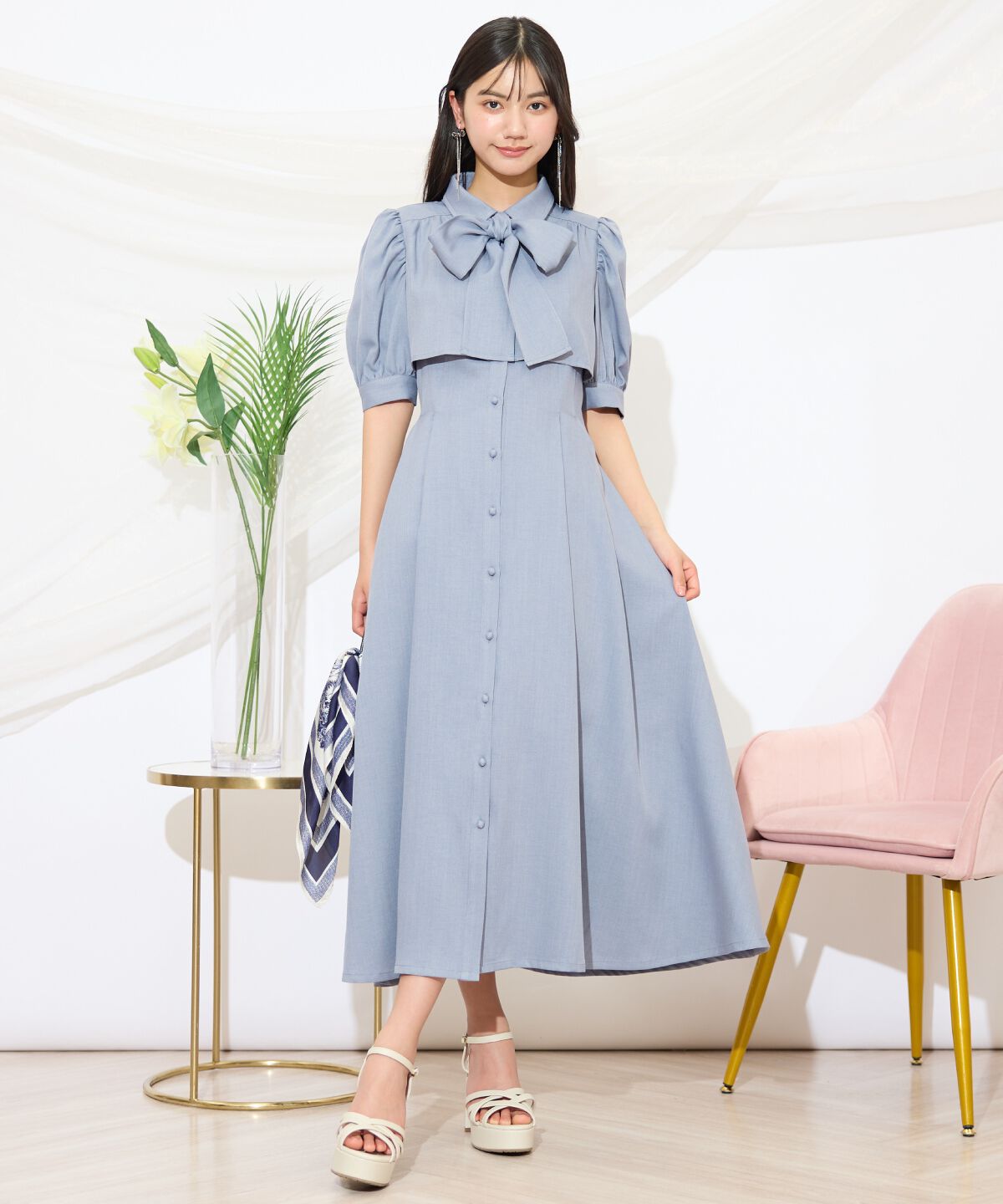 WILLSELECTION「レイヤードライクリボンタイシャツワンピース」|ワンピース|