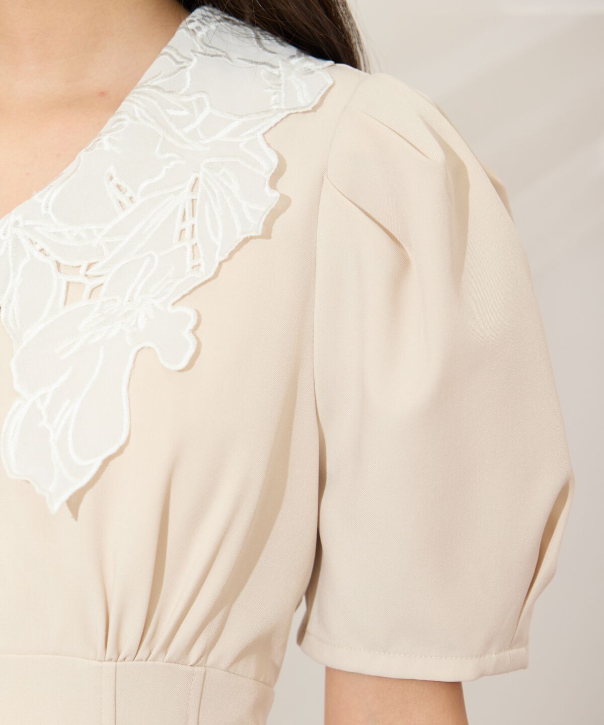 WILLSELECTION「タックウエストレース襟ワンピース」|ワンピース|