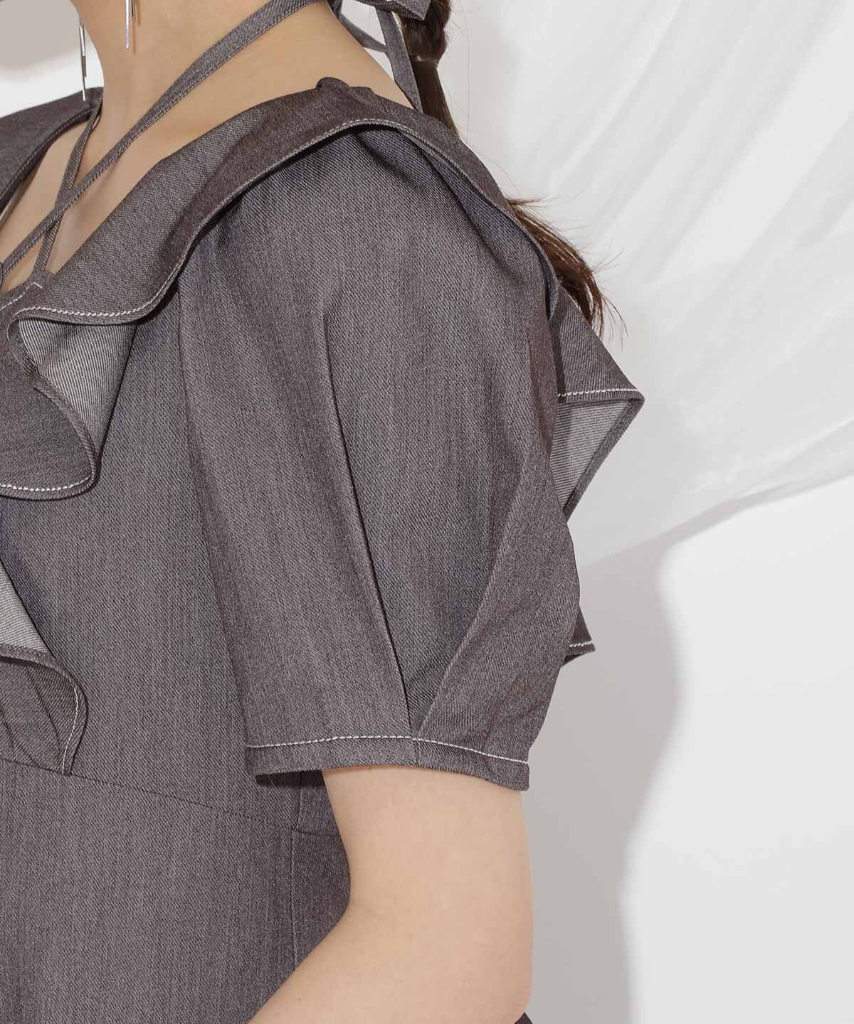 WILLSELECTION「クロスネックラッフルフリルワンピース」|ワンピース|