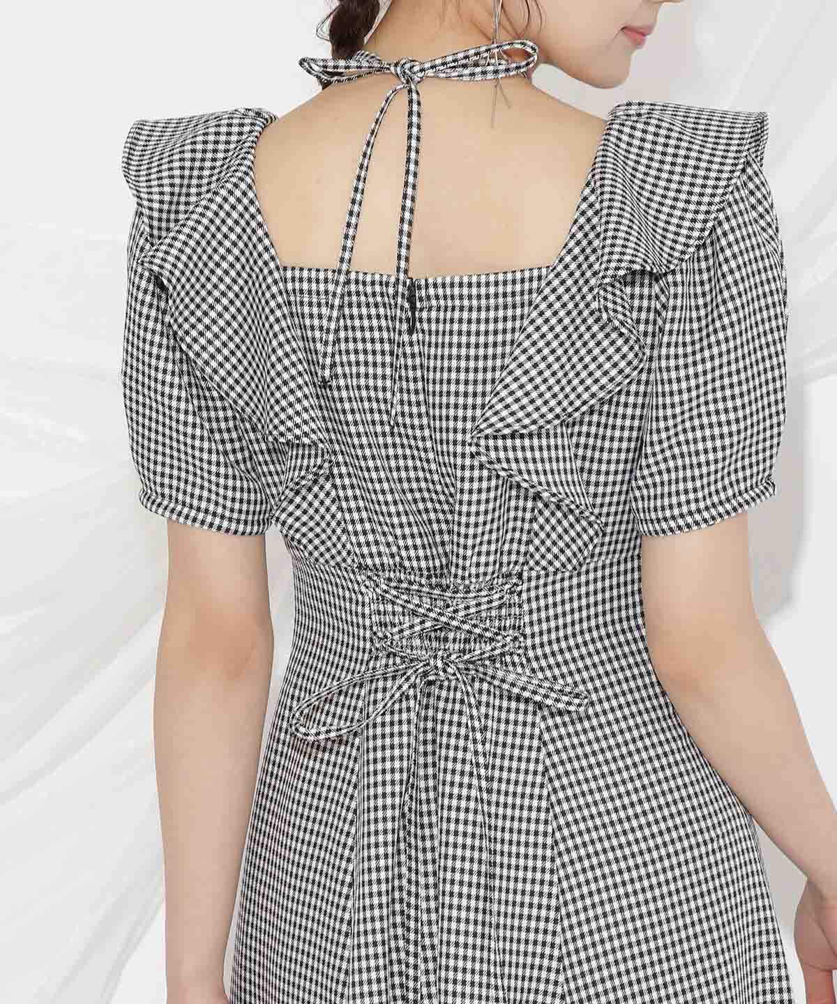 WILLSELECTION「クロスネックラッフルフリルワンピース」|ワンピース|