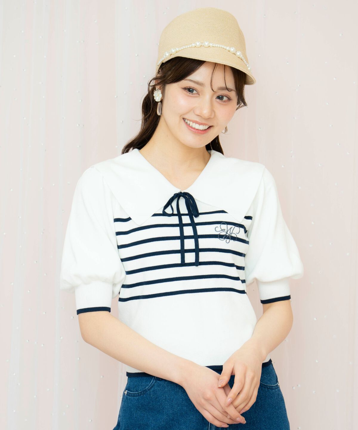 WILLSELECTION「ビッグカラーロゴ刺繍ニット」|ニット・セーター|