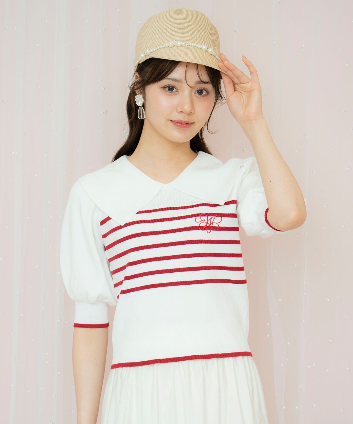 WILLSELECTION「ビッグカラーロゴ刺繍ニット」|ニット・セーター|