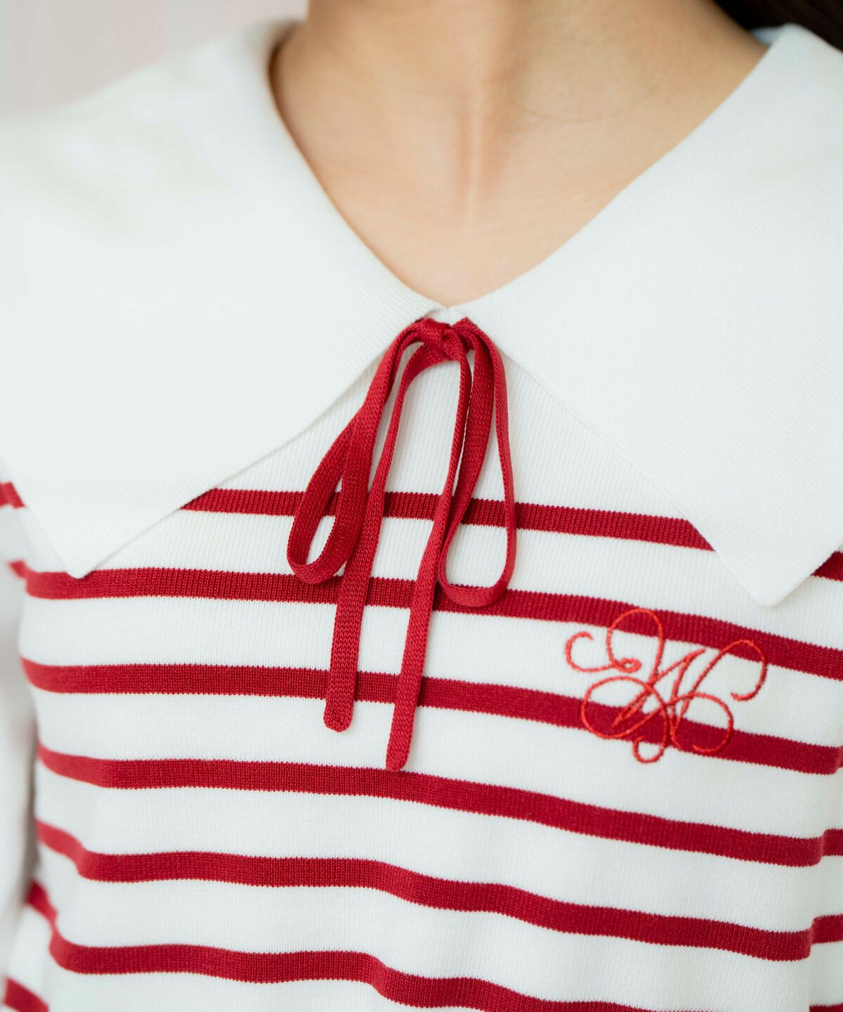 WILLSELECTION「ビッグカラーロゴ刺繍ニット」|ニット・セーター|