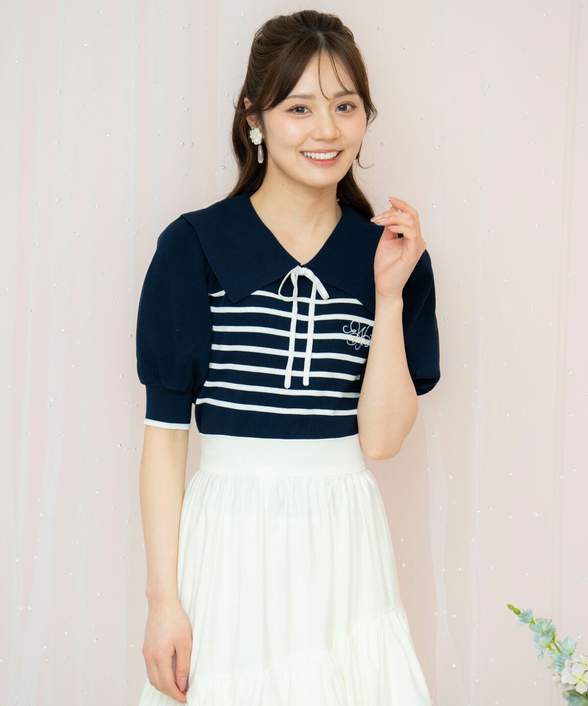 WILLSELECTION「ビッグカラーロゴ刺繍ニット」|ニット・セーター|