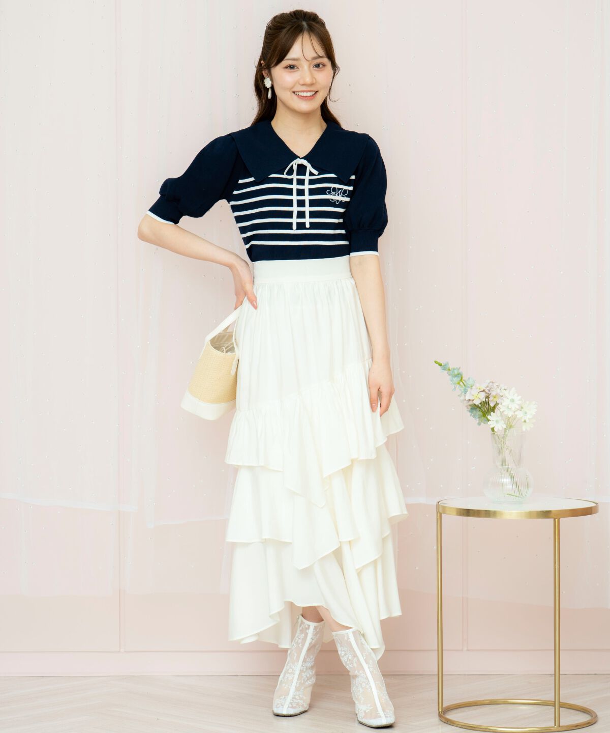 WILLSELECTION「ビッグカラーロゴ刺繍ニット」|ニット・セーター|