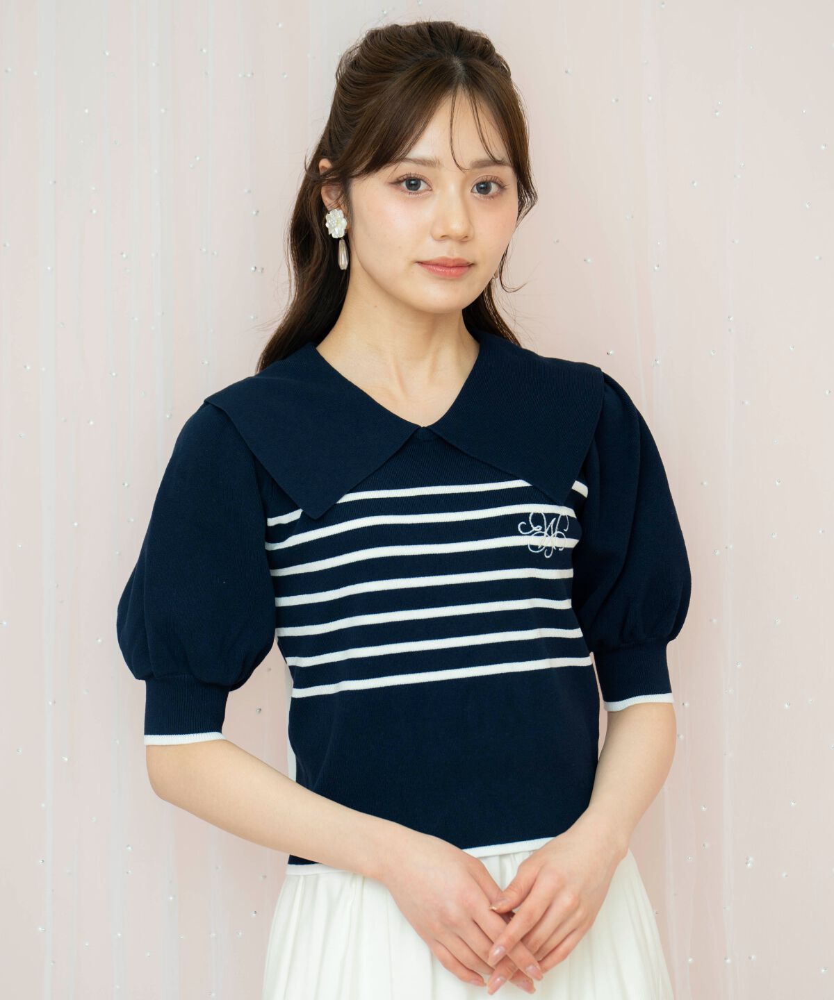 WILLSELECTION「ビッグカラーロゴ刺繍ニット」|ニット・セーター|