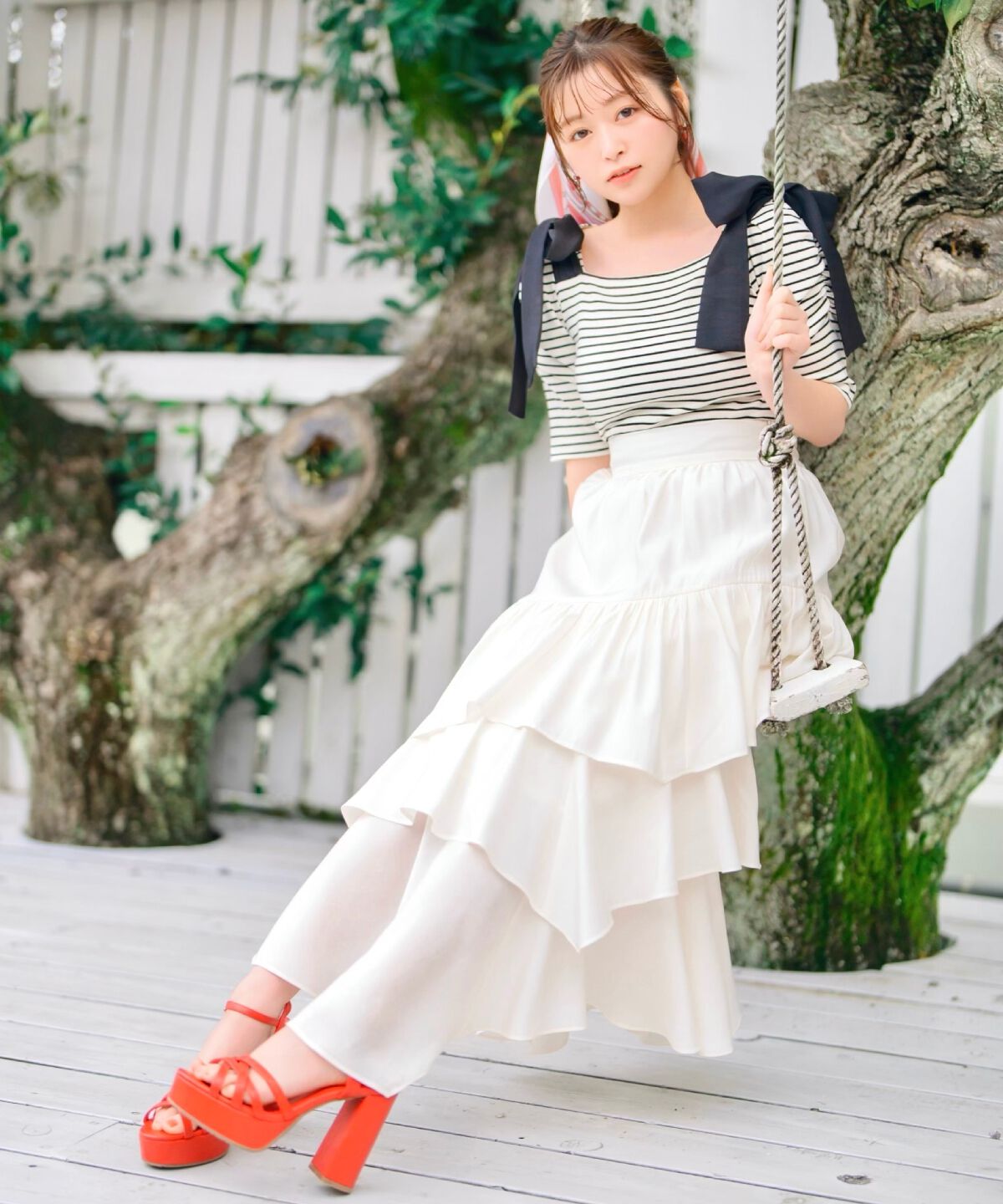 WILLSELECTION「ランダムティアードスカート」|フレア|