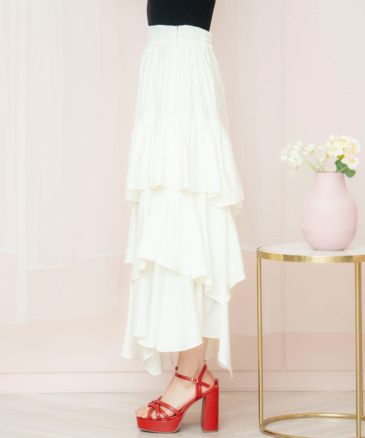 WILLSELECTION「ランダムティアードスカート」|フレア|