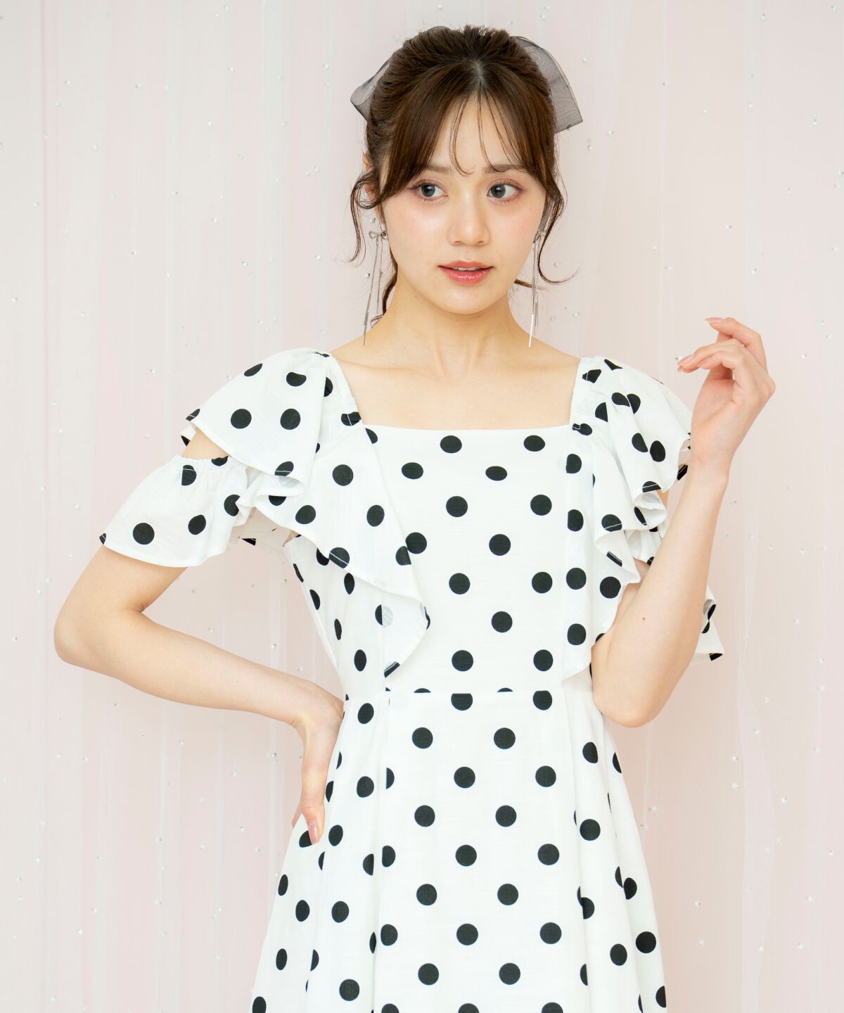 WILLSELECTION「ラッフルショルダーフレアワンピース」|ワンピース|