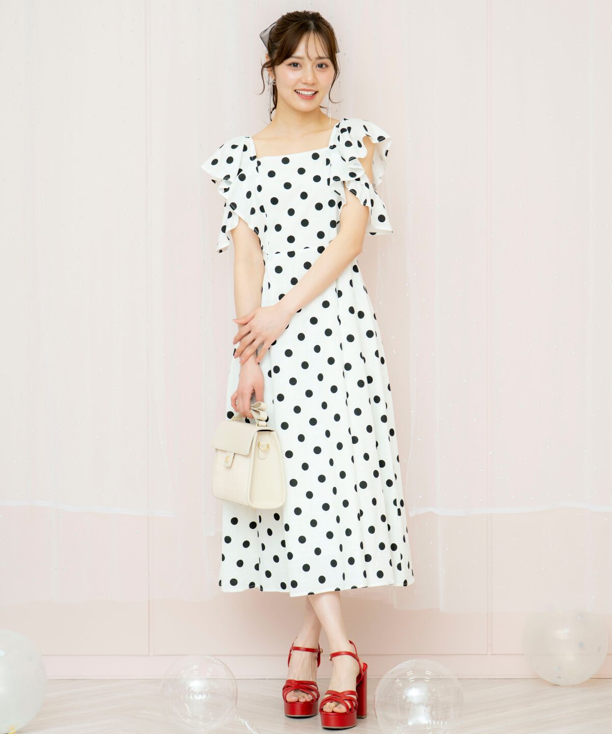 WILLSELECTION「ラッフルショルダーフレアワンピース」|ワンピース|