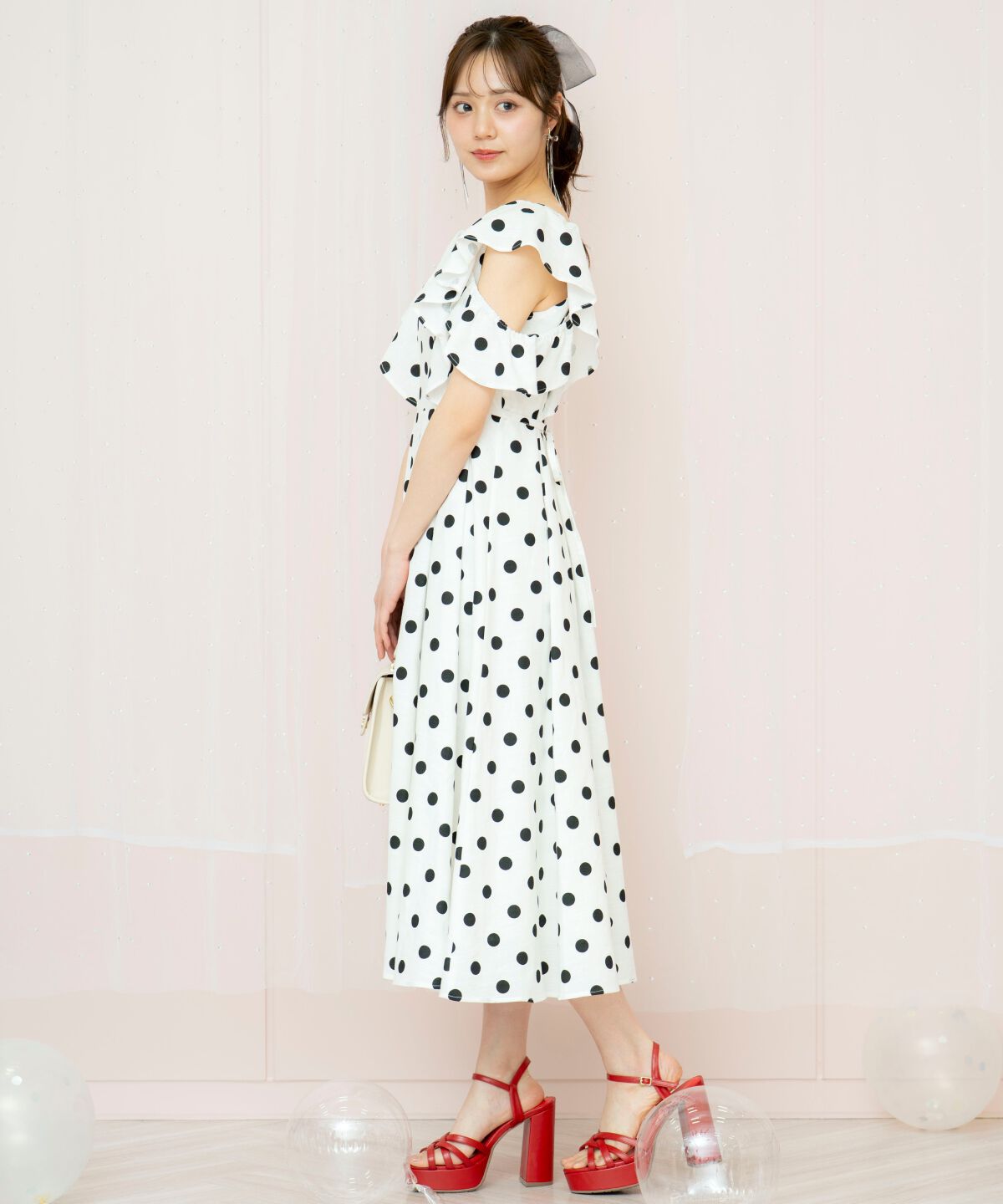 WILLSELECTION「ラッフルショルダーフレアワンピース」|ワンピース|