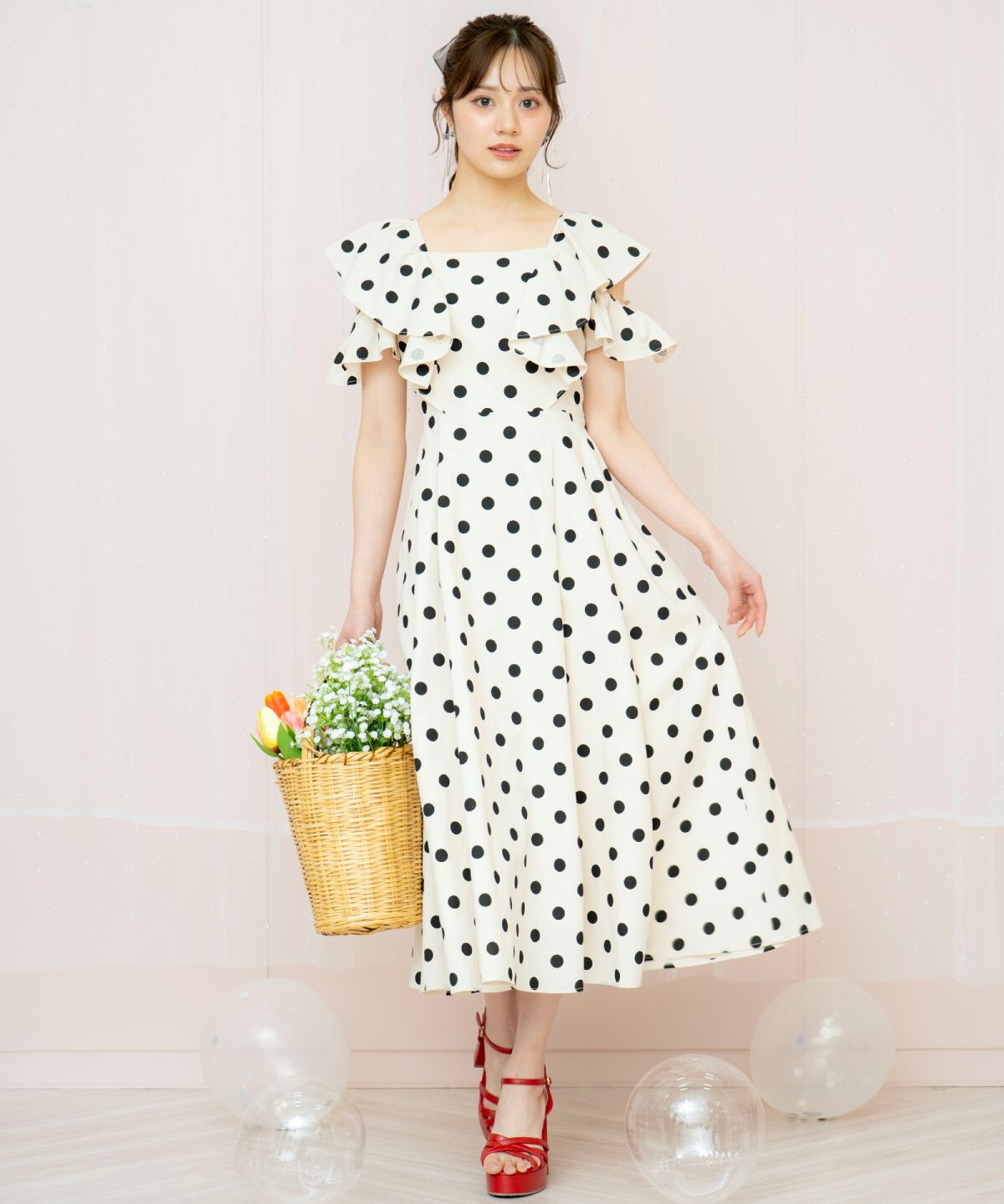 WILLSELECTION「ラッフルショルダーフレアワンピース」|ワンピース|