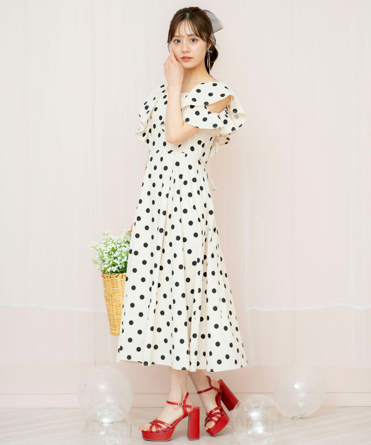 WILLSELECTION「ラッフルショルダーフレアワンピース」|ワンピース|