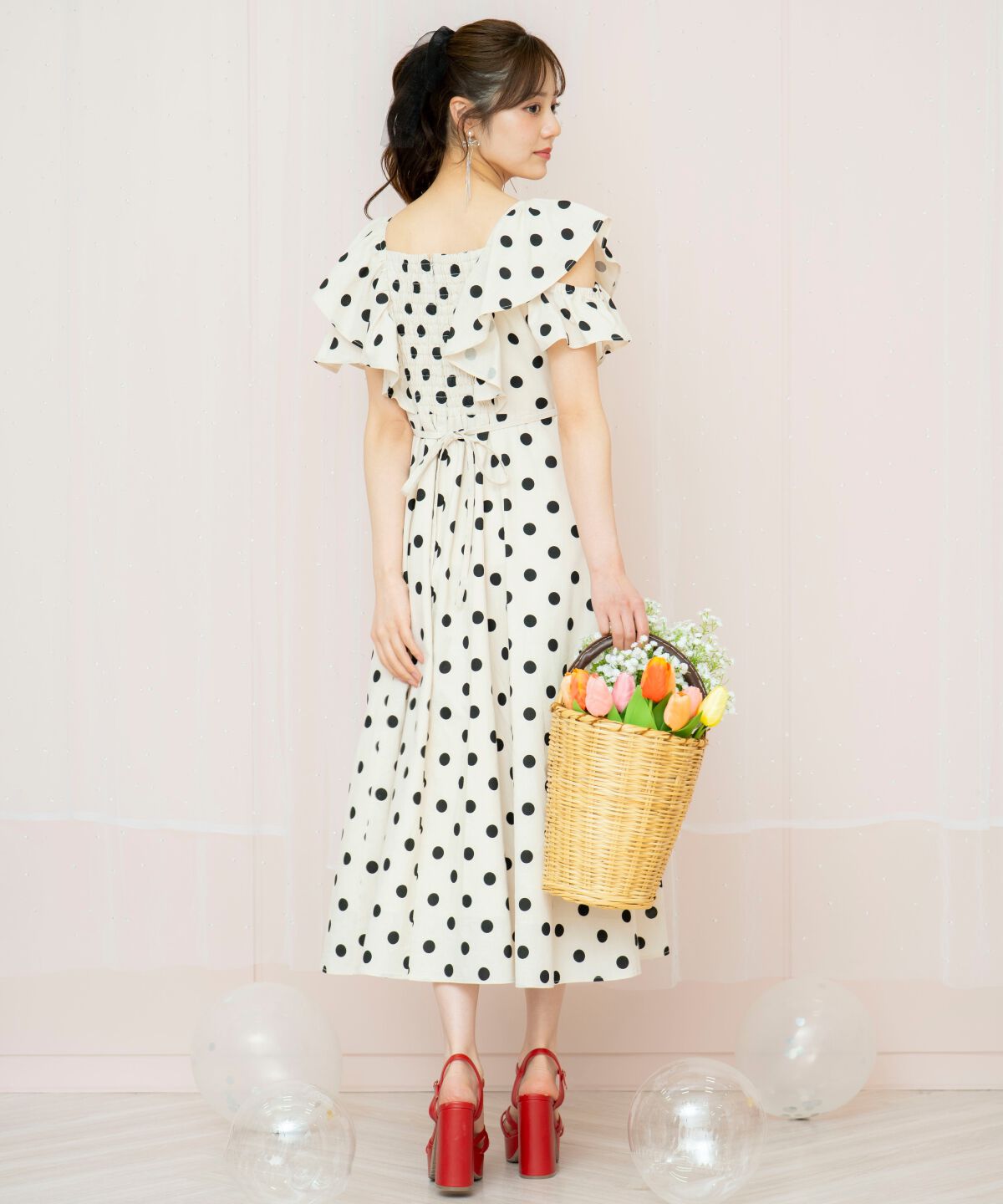 WILLSELECTION「ラッフルショルダーフレアワンピース」|ワンピース|