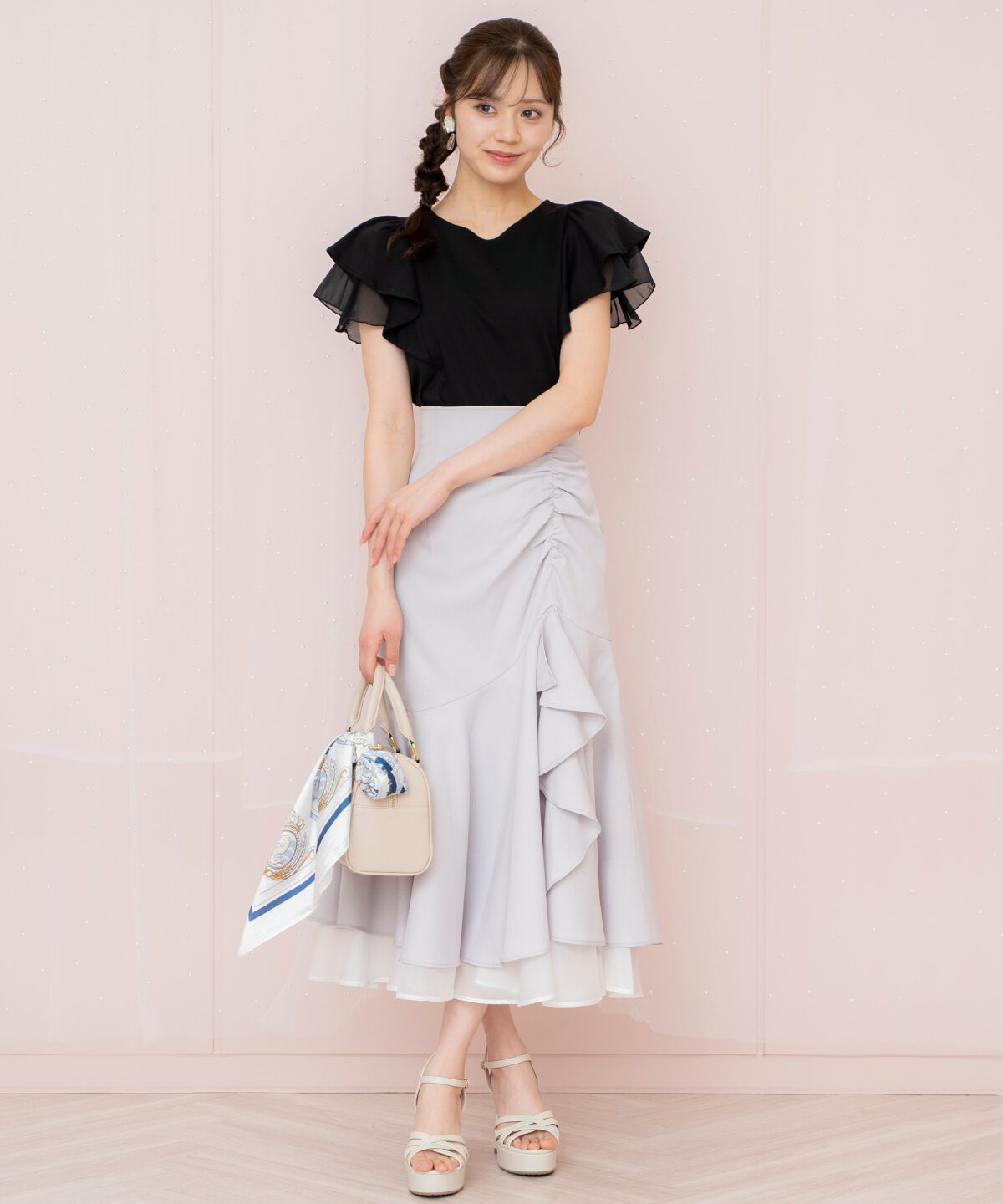 WILLSELECTION「シアーヘムギャザーマーメイドスカート」|フレア|