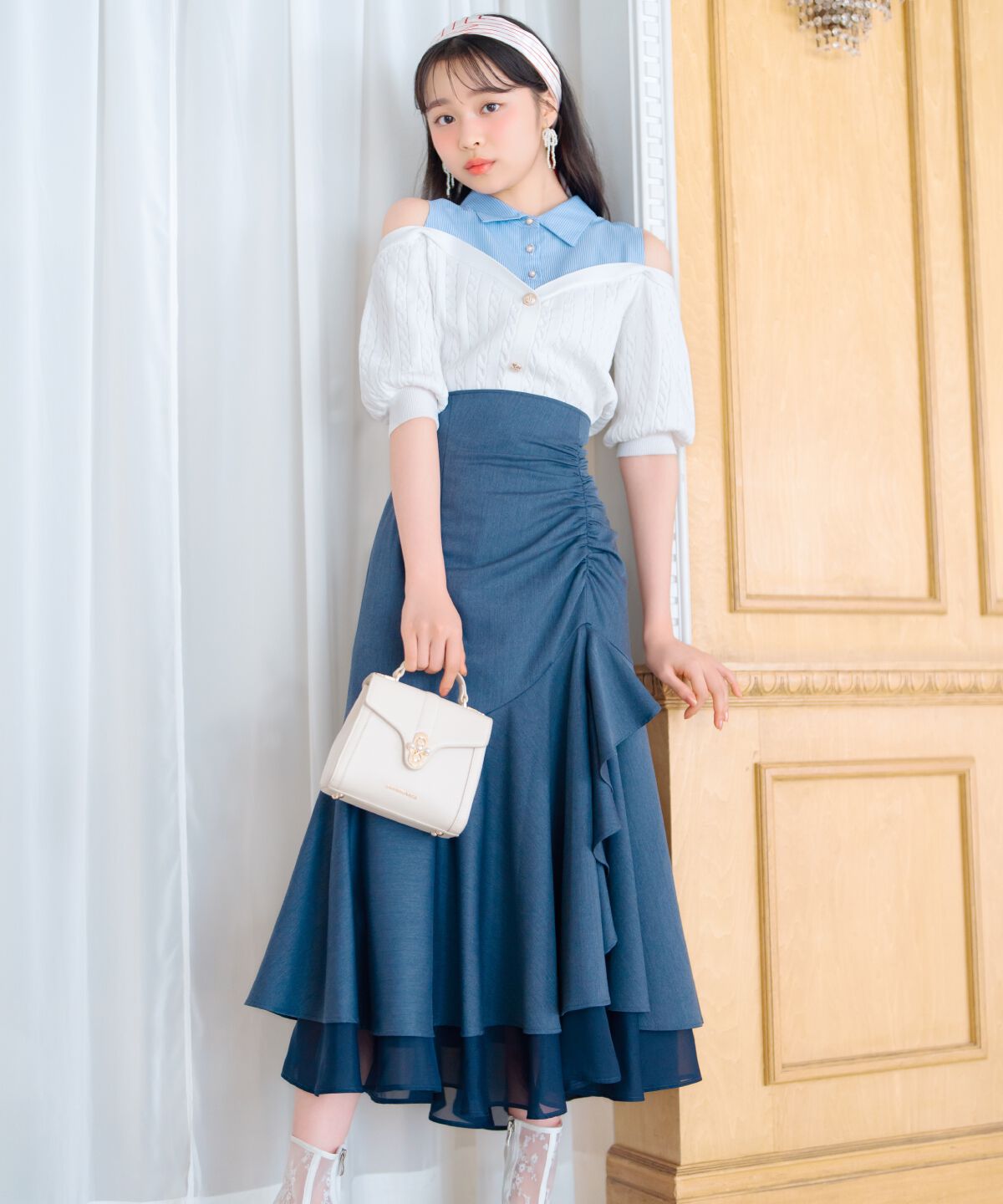 WILLSELECTION「シアーヘムギャザーマーメイドスカート」|フレア|