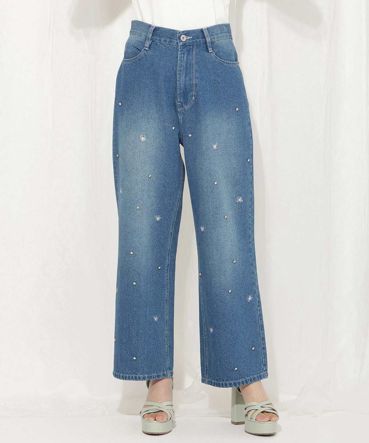 WILLSELECTION「WS刺繍ビジュー付きデニムパンツ」|その他|