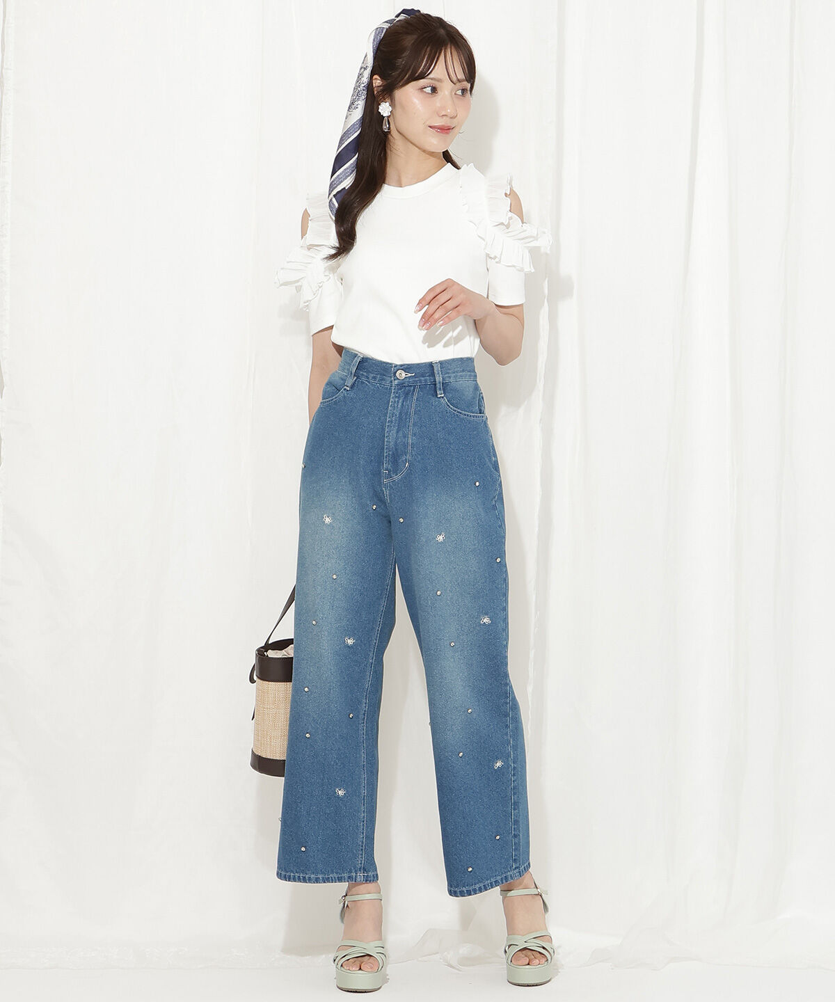 WILLSELECTION「WS刺繍ビジュー付きデニムパンツ」|その他|