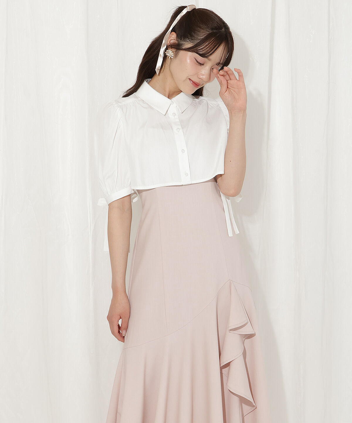 WILLSELECTION「クロップドブラウス＋キャミワンピースセット」|ワンピース|