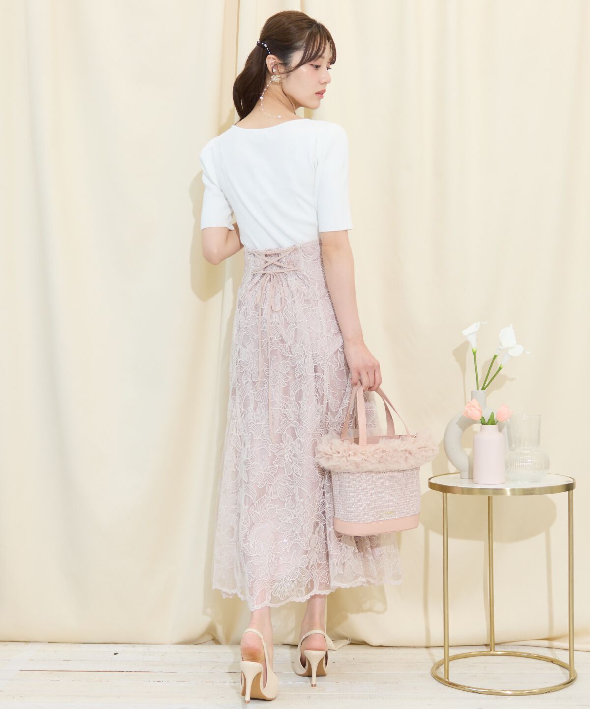 WILLSELECTION「スパンコールレースマーメイドスカート」|フレア|