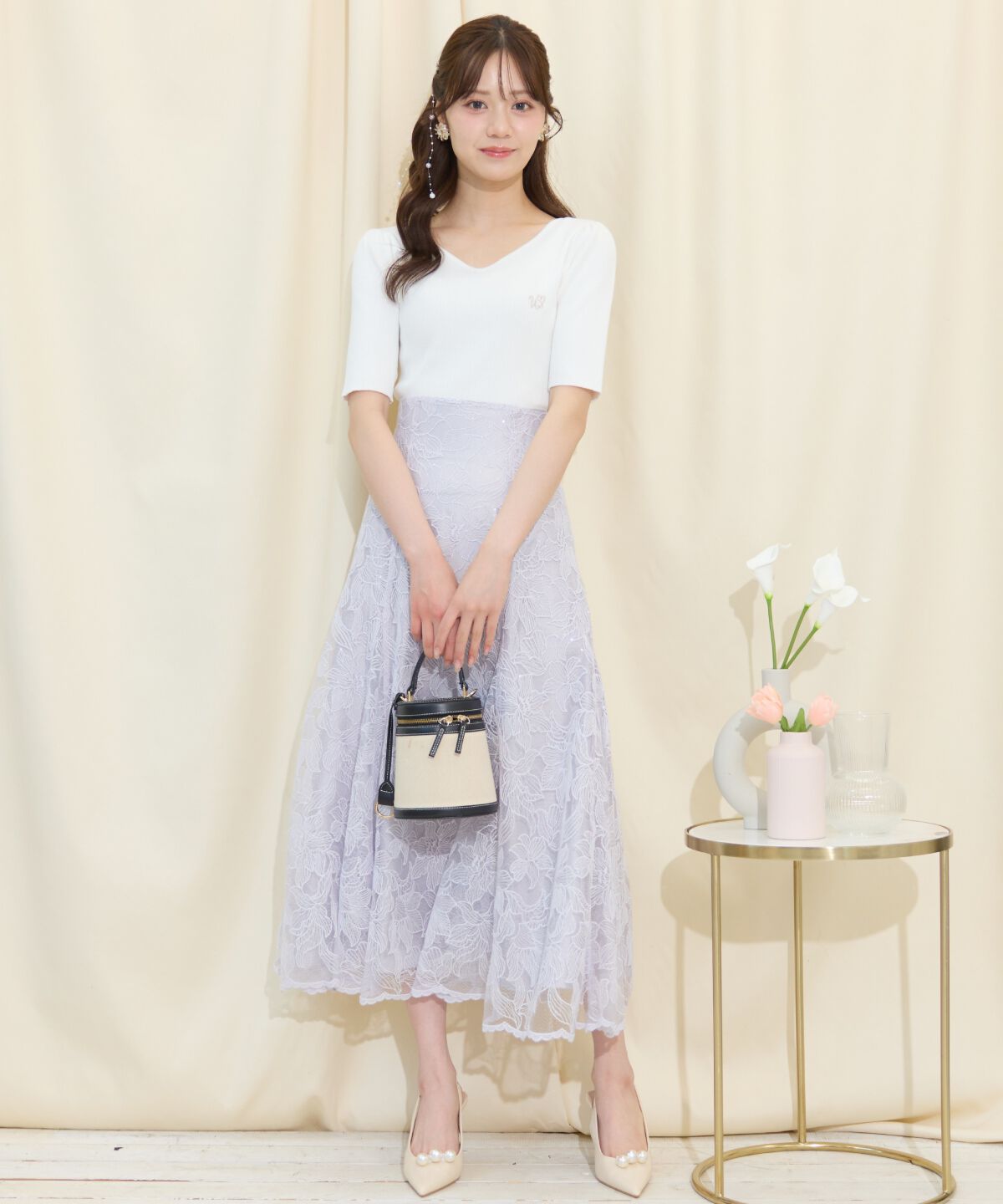 WILLSELECTION「スパンコールレースマーメイドスカート」|フレア|