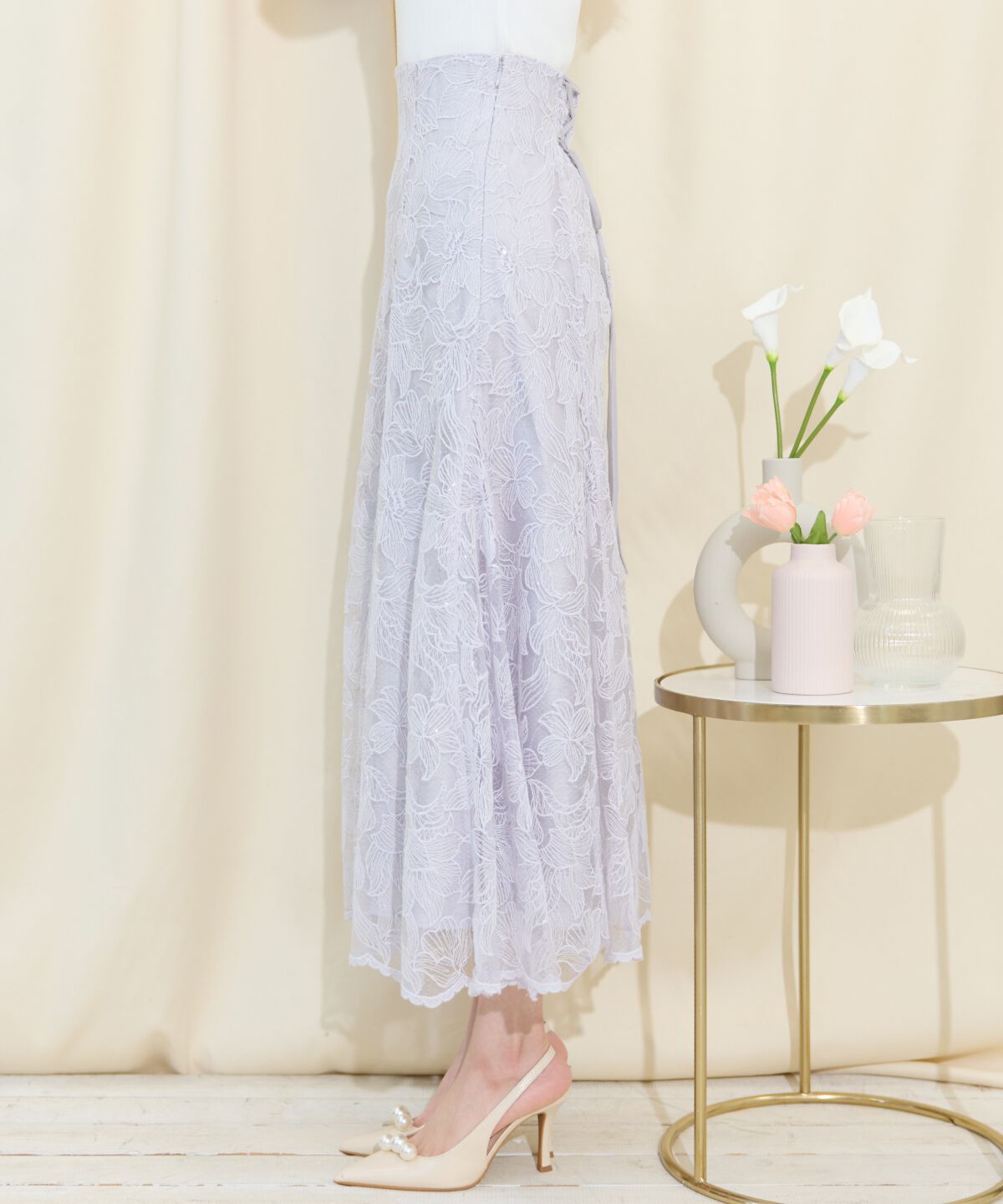 WILLSELECTION「スパンコールレースマーメイドスカート」|フレア|