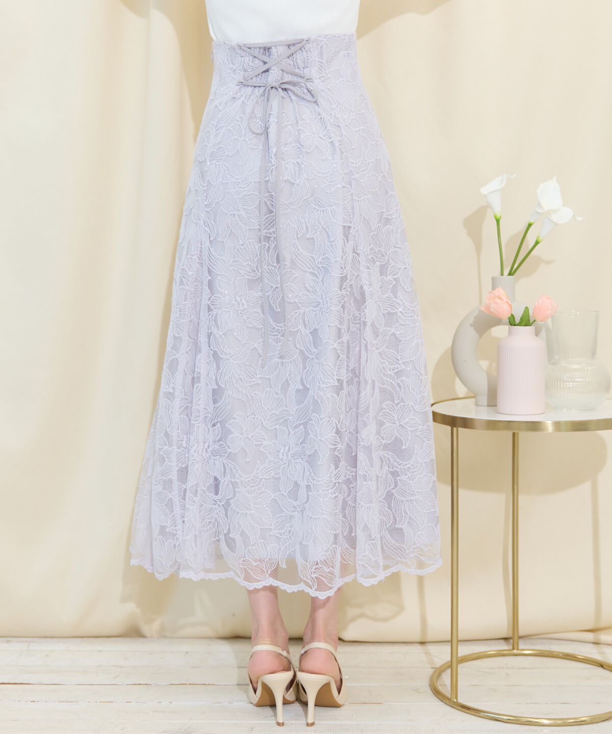 WILLSELECTION「スパンコールレースマーメイドスカート」|フレア|