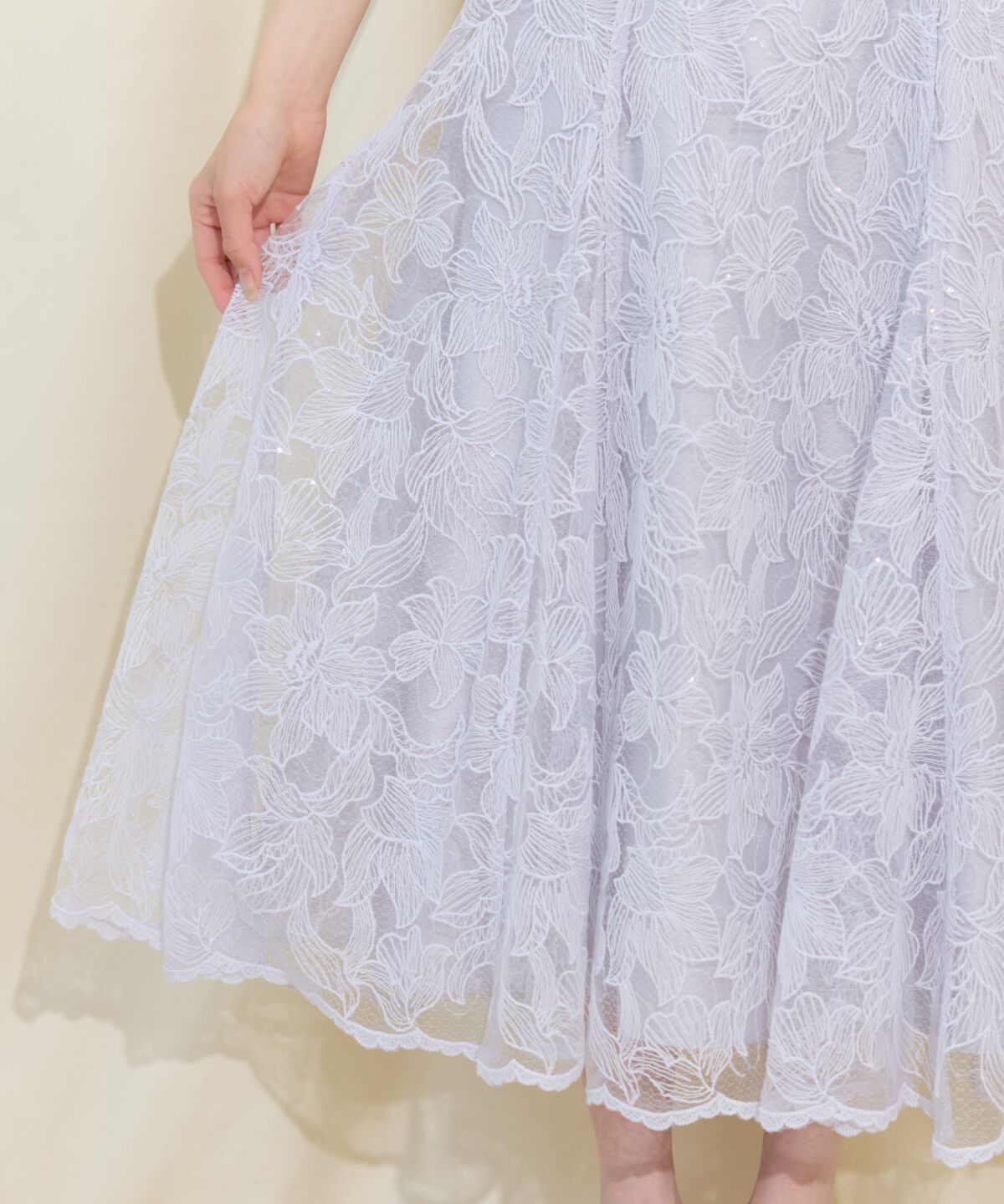 WILLSELECTION「スパンコールレースマーメイドスカート」|フレア|