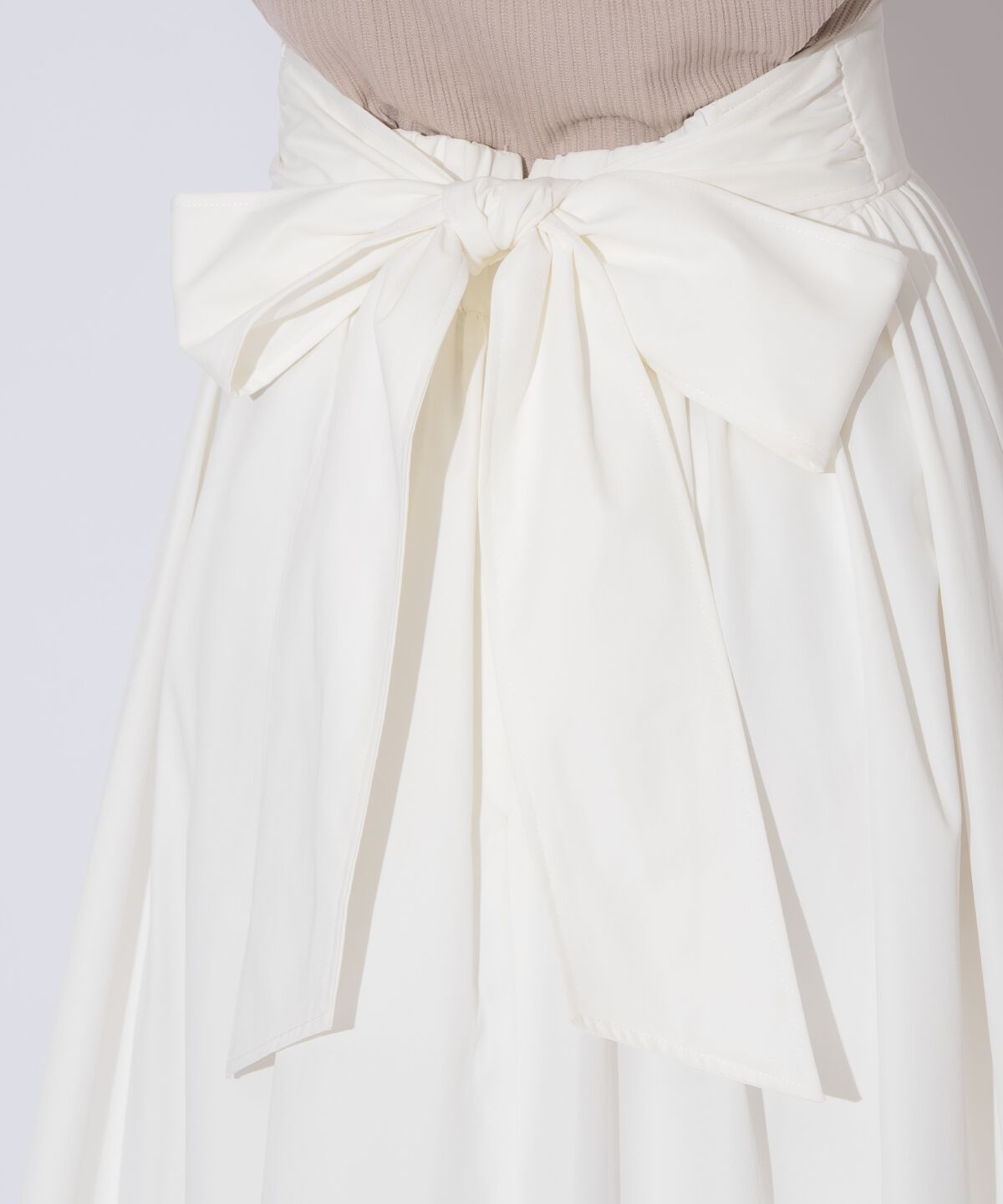 WILLSELECTION「バックリボンパールギャザースカート」|フレア|