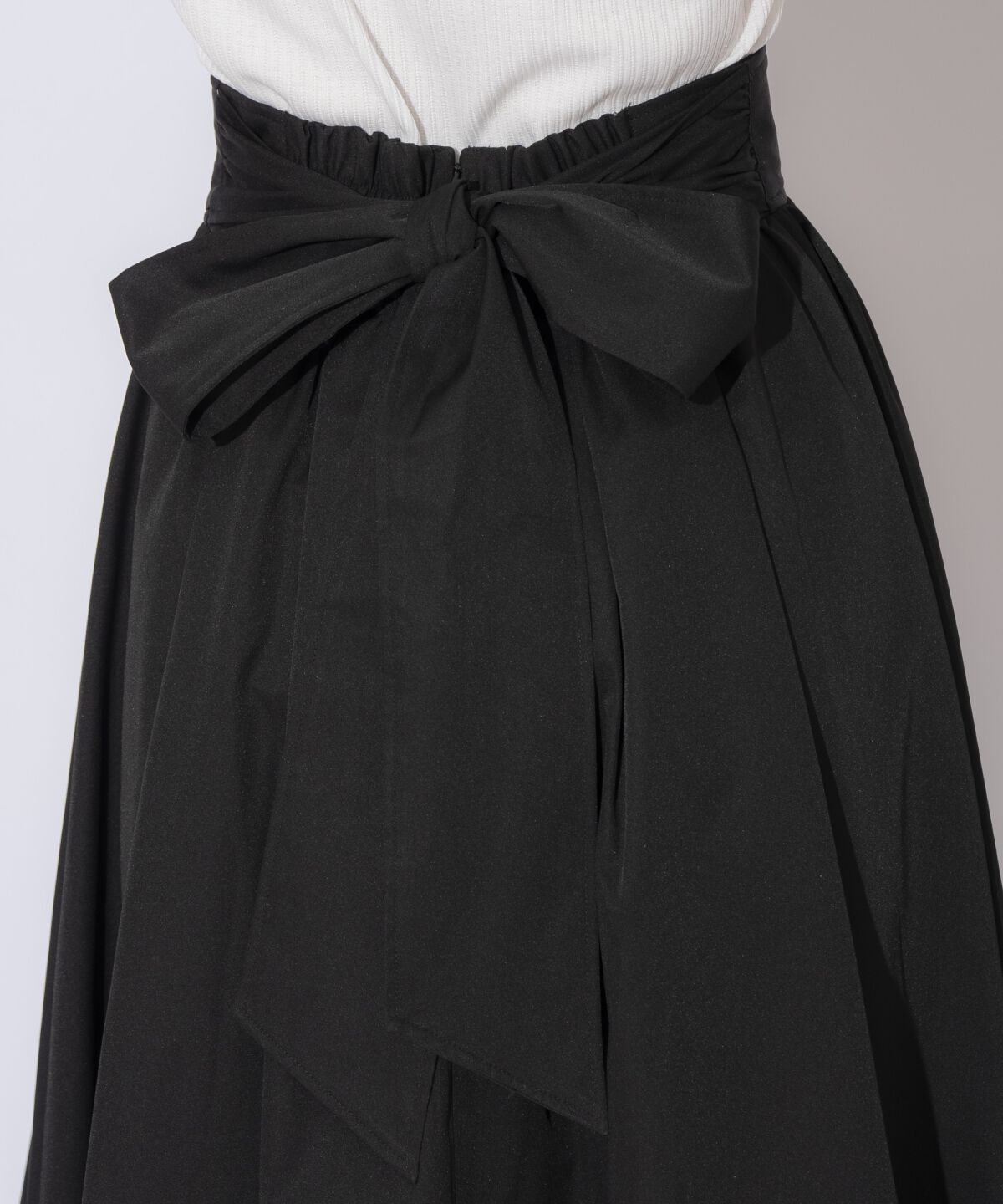 WILLSELECTION「バックリボンパールギャザースカート」|フレア|