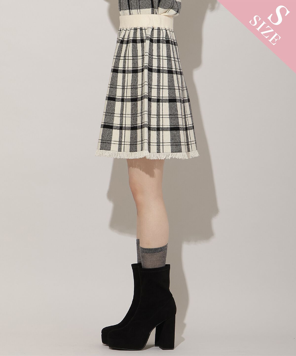 WILLSELECTION「チェック柄ニットフレアスカート」|フレア|