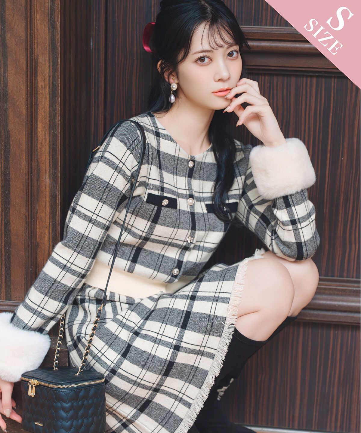 WILLSELECTION「チェック柄ニットフレアスカート」|フレア|