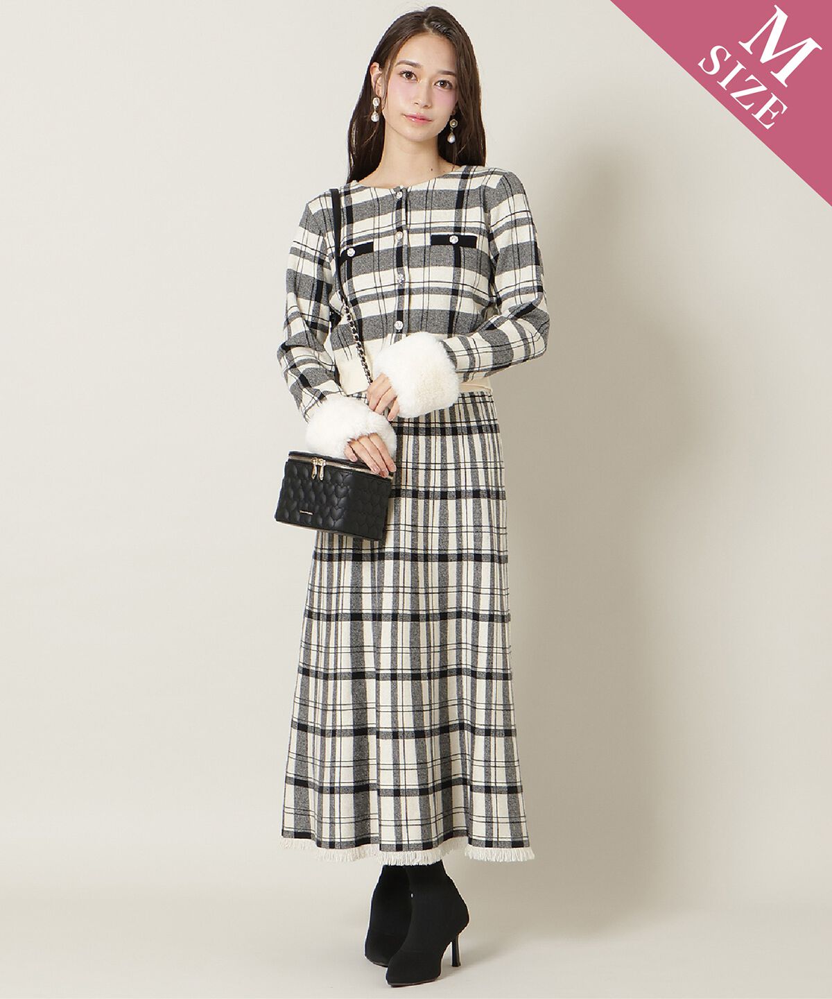 WILLSELECTION「チェック柄ニットフレアスカート」|フレア|