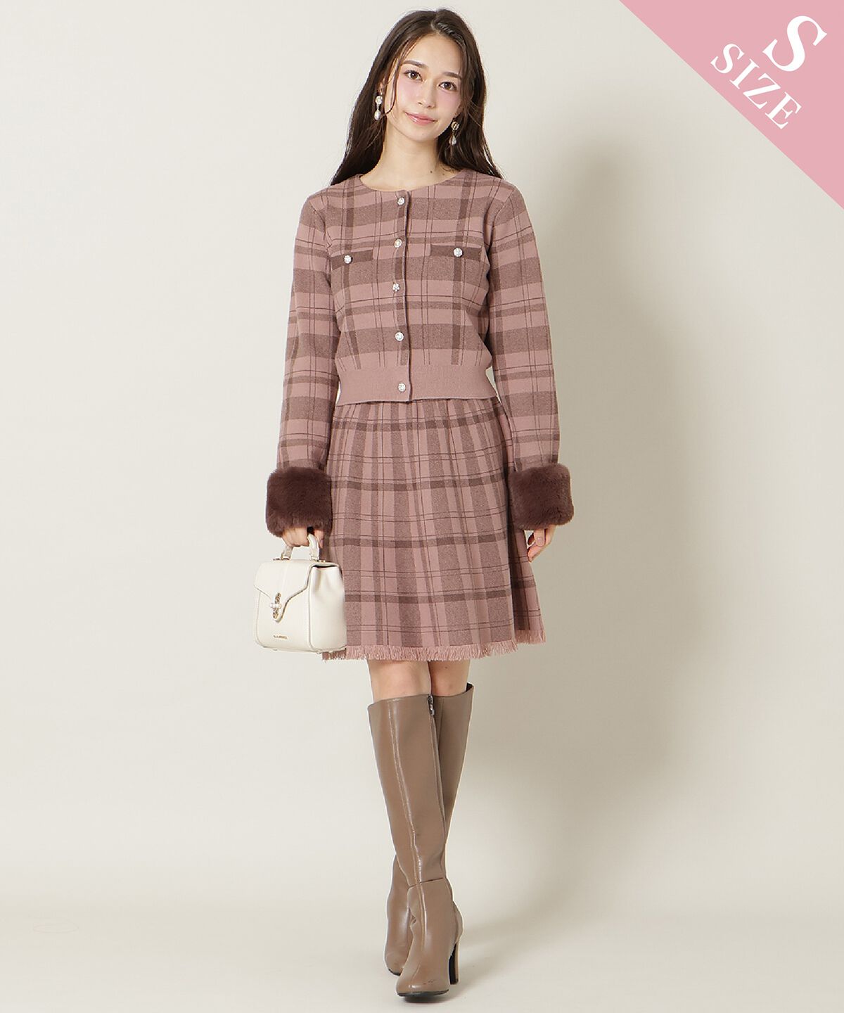 WILLSELECTION「チェック柄ニットフレアスカート」|フレア|