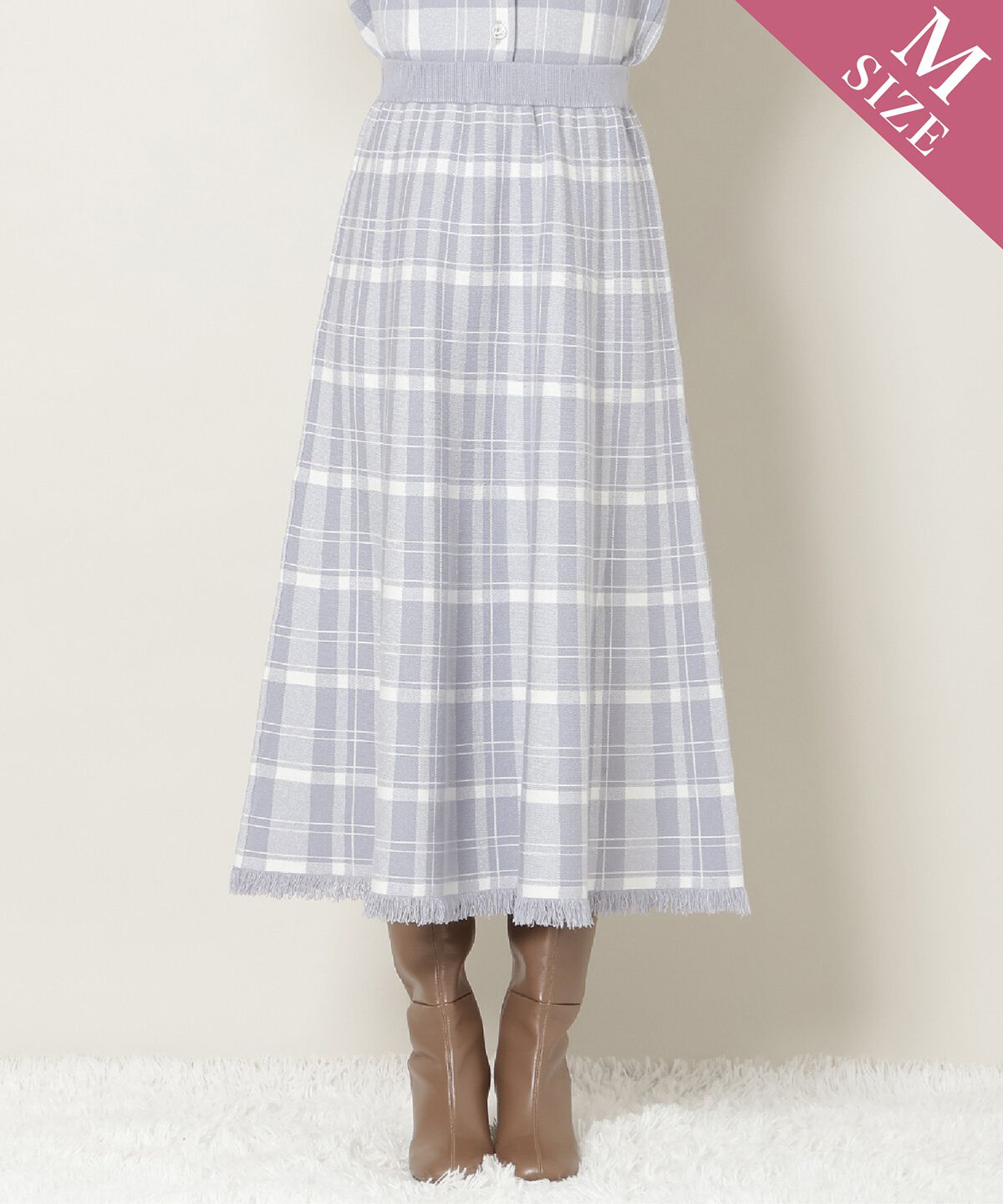 WILLSELECTION「チェック柄ニットフレアスカート」|フレア|