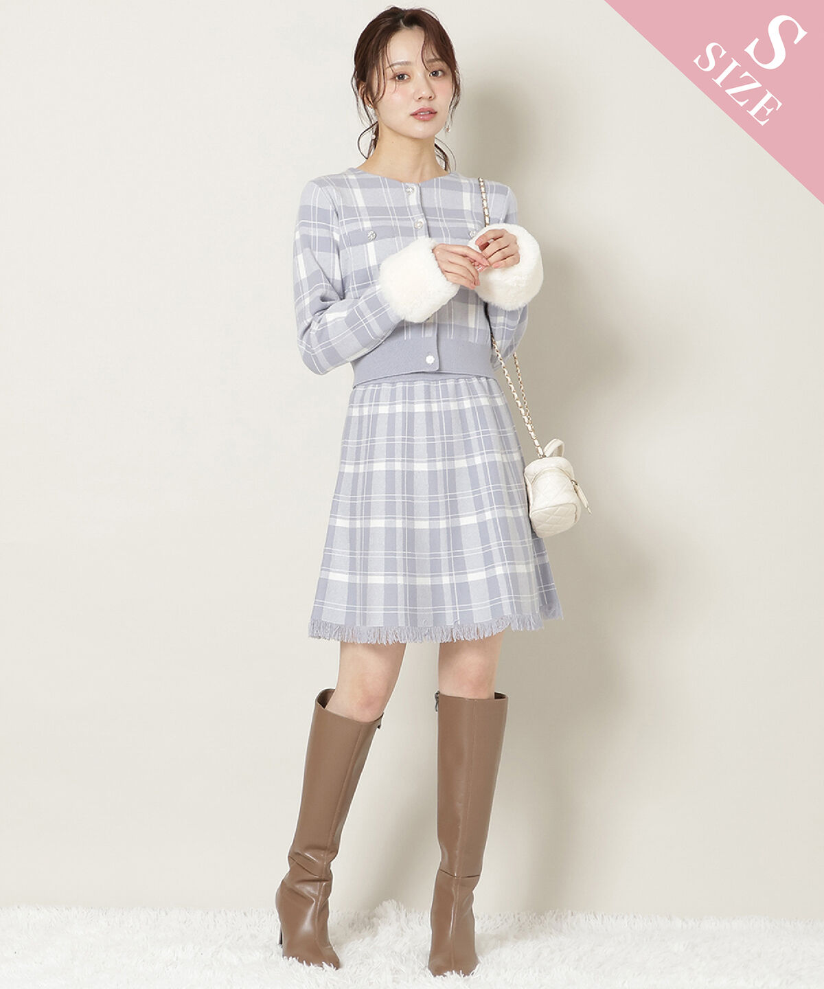 WILLSELECTION「チェック柄ニットフレアスカート」|フレア|