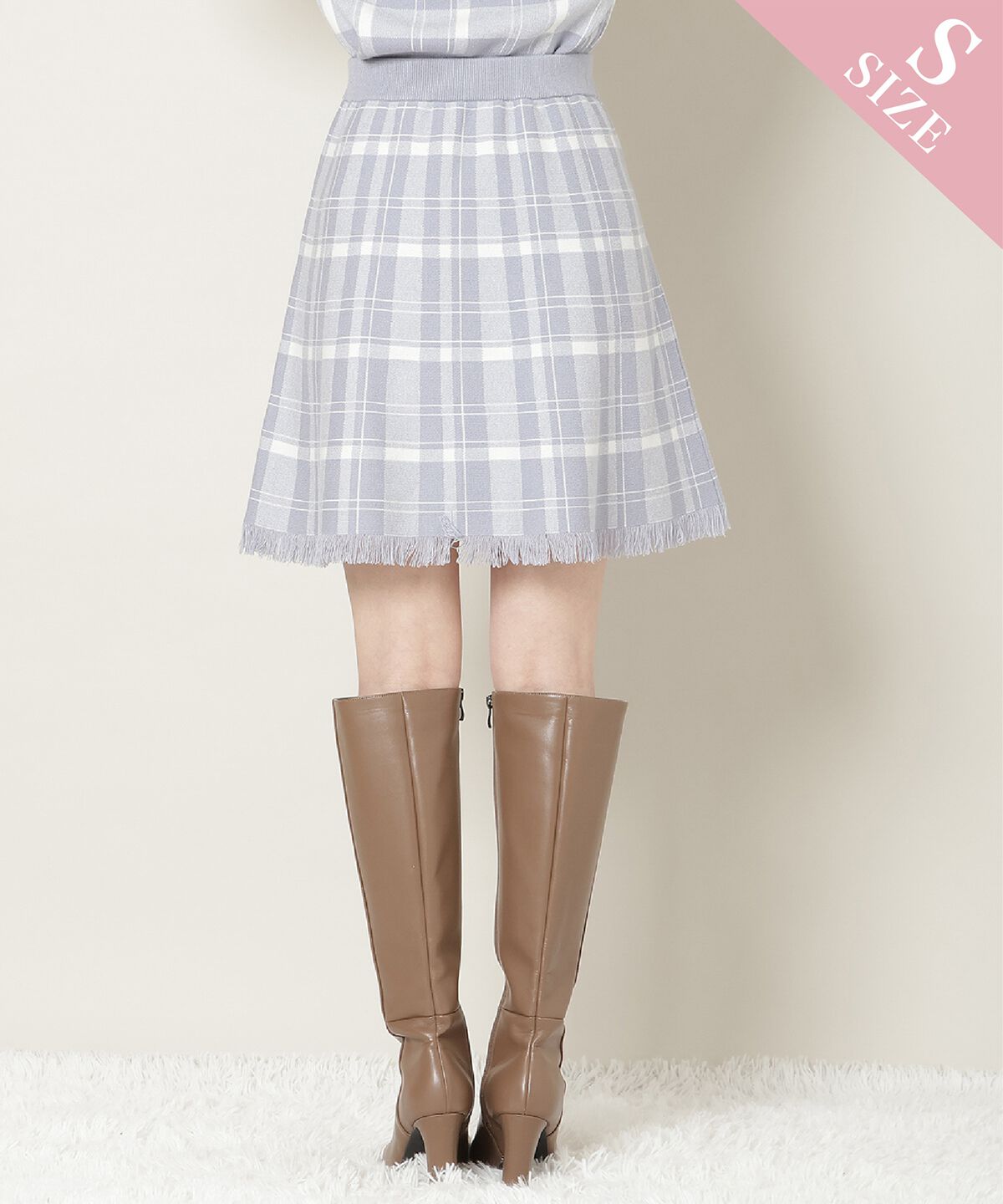 WILLSELECTION「チェック柄ニットフレアスカート」|フレア|